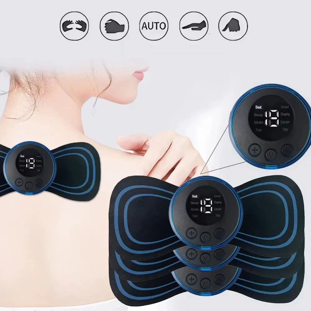 2/3/4 Pcs Smart Electric Neck Massager Set Cervical Patch 8 Modes 19 Levels