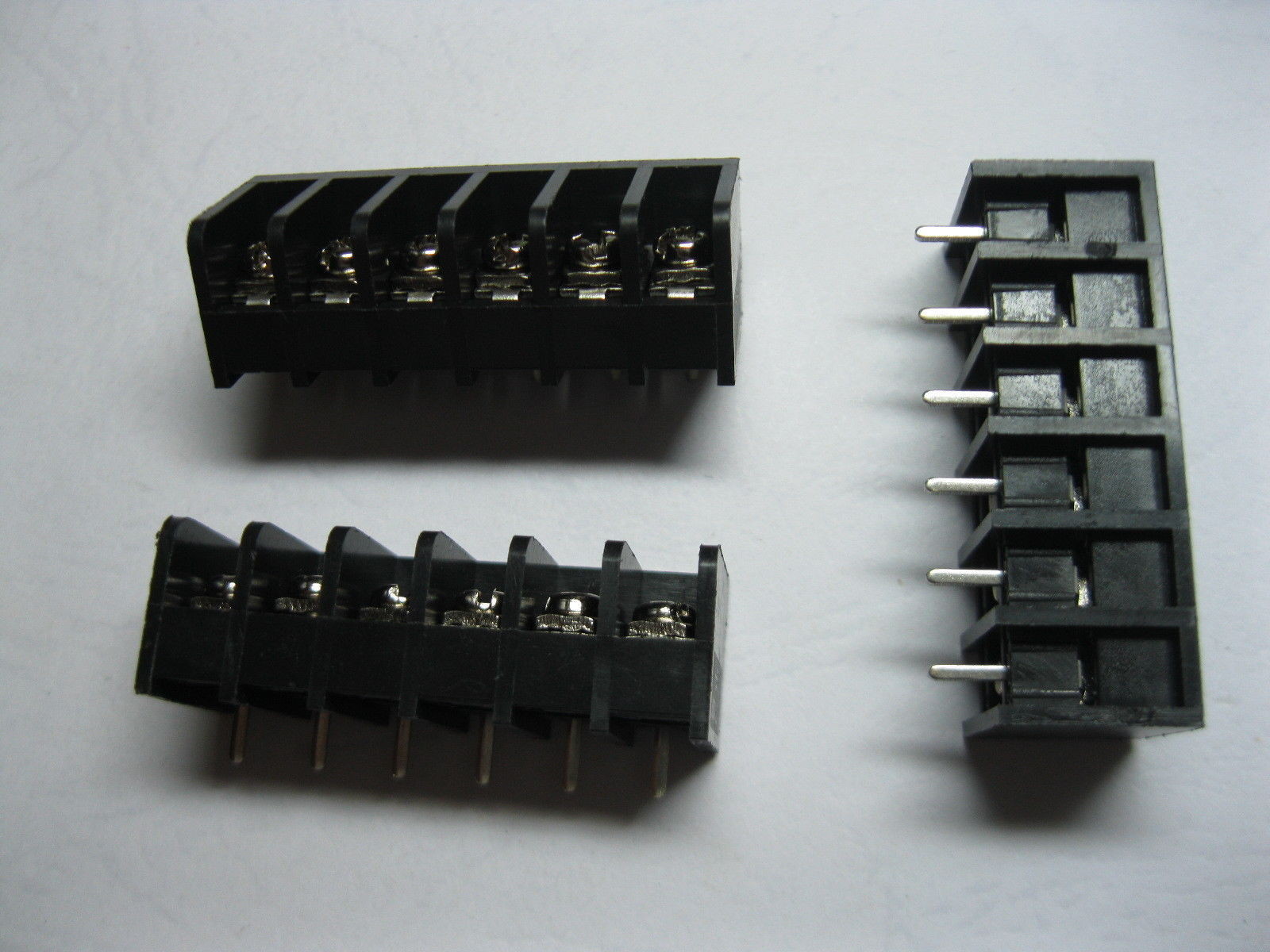 60 pcs Screw Terminal Block Connector 6 pin 8.25mm Barrier Type Black DC39B New