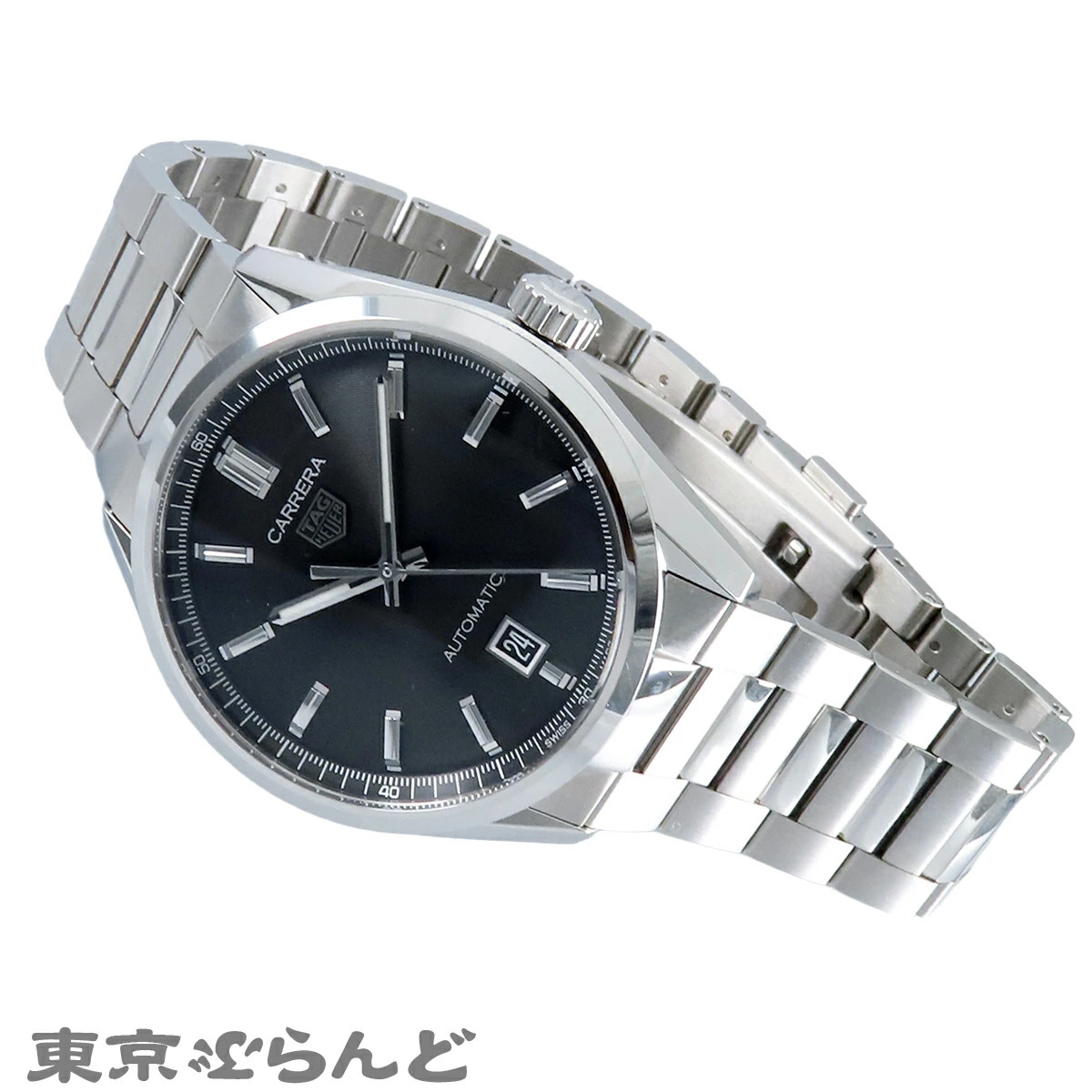 TAG Heuer Carrera Watch SS Caliber 5 Date w/Box Warranty Black WBN2110 BA0639