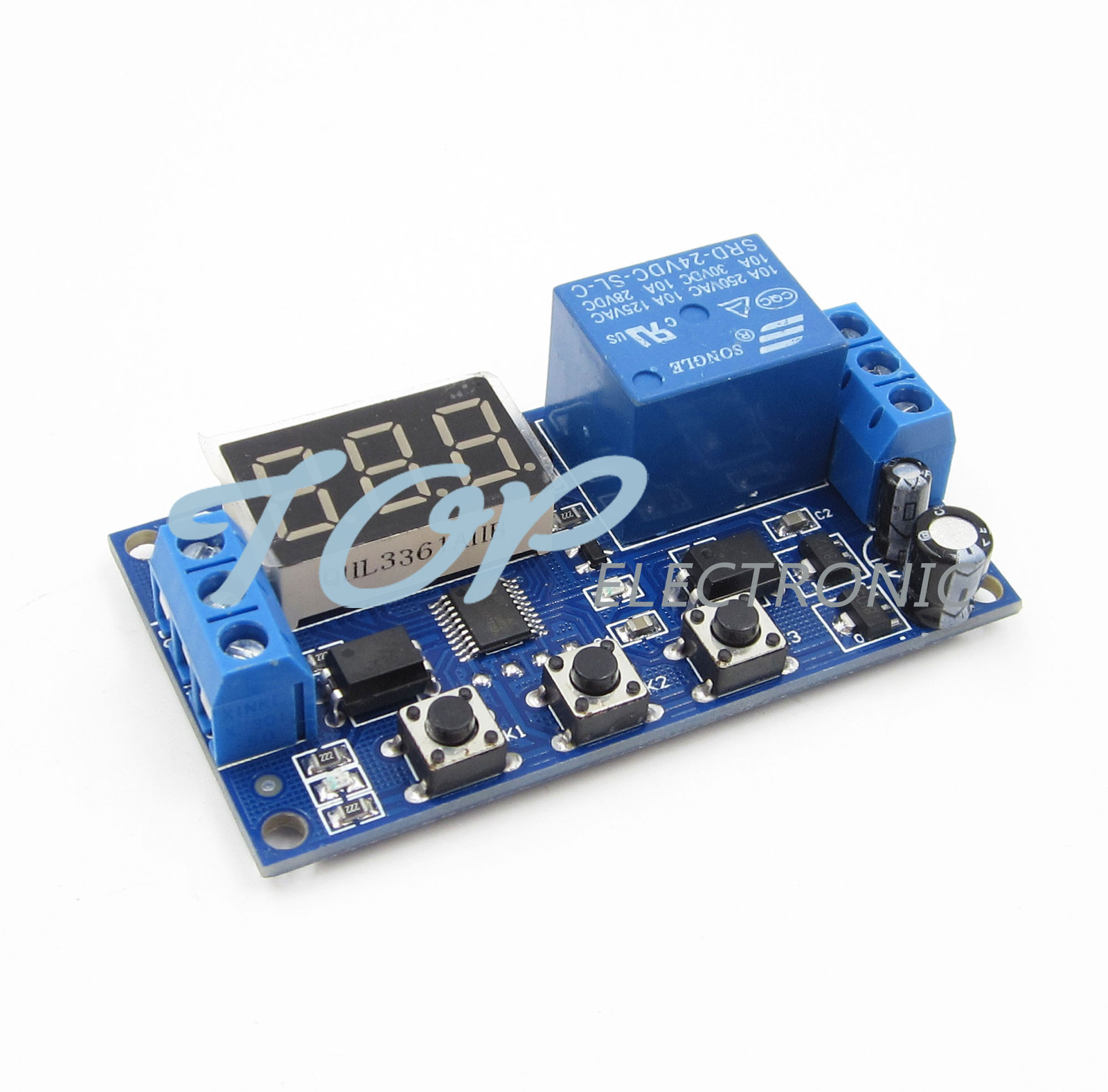 Digital LED Trigger Delay Time Cycle Timer Control Switch Relay Module 24V