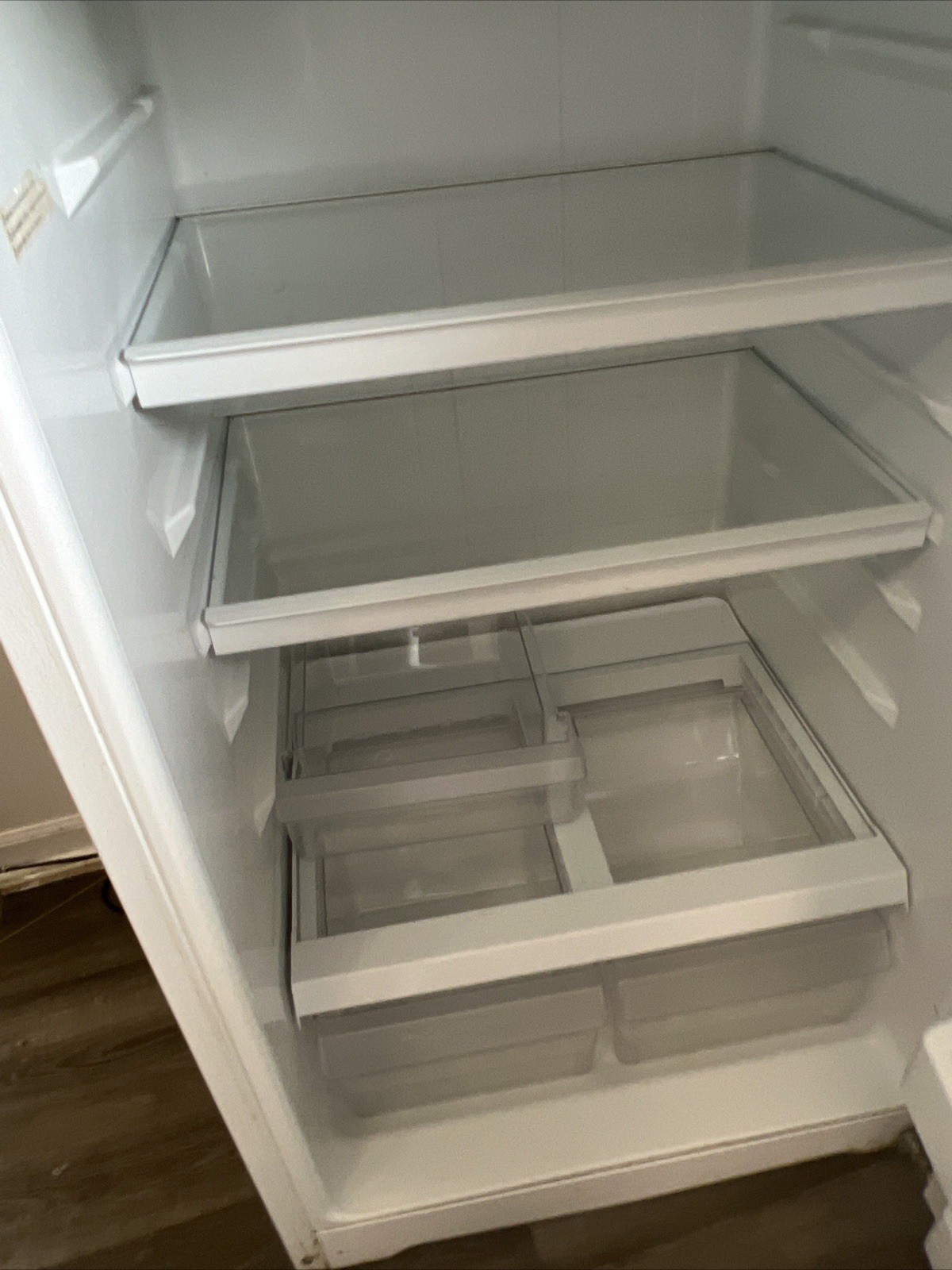 Fridge, White, 2 Inside Parts Missing, Functions Well, 2 Years Old