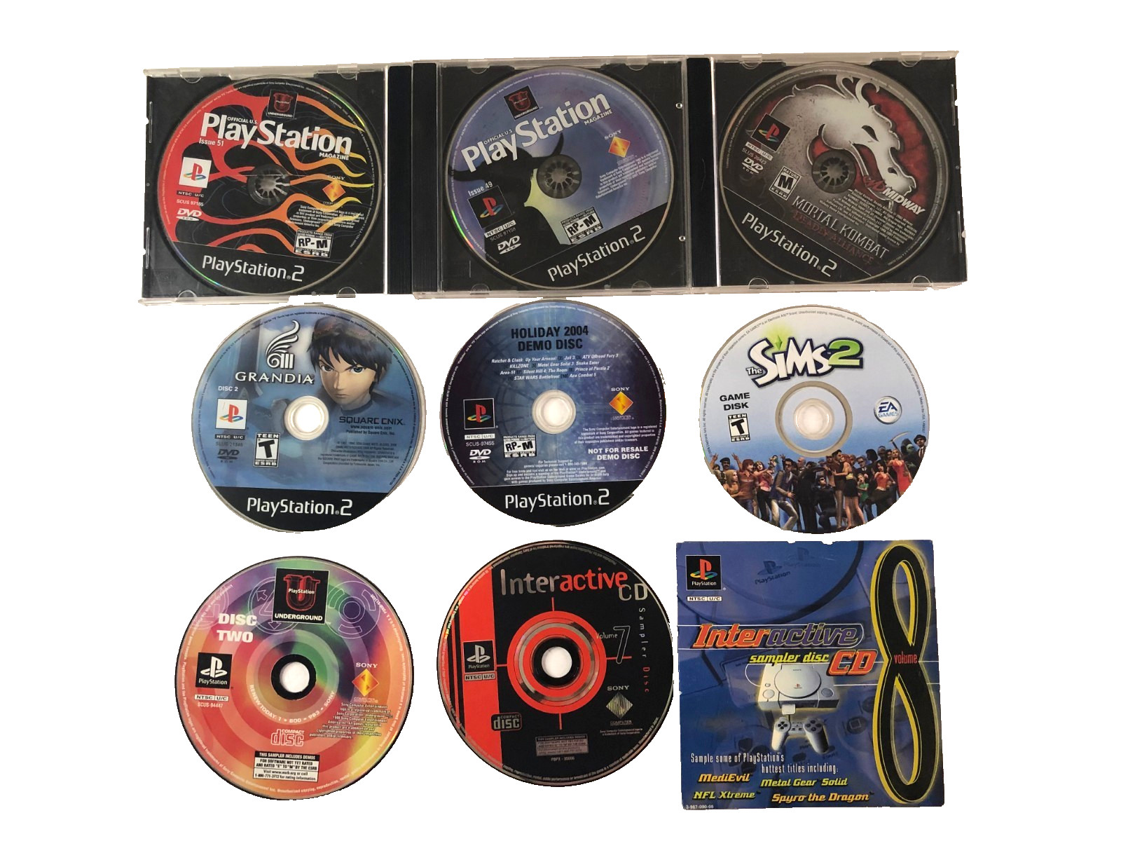 Lot of 9 Disks No Covers CD DVD Video Game Scratches AS-IS