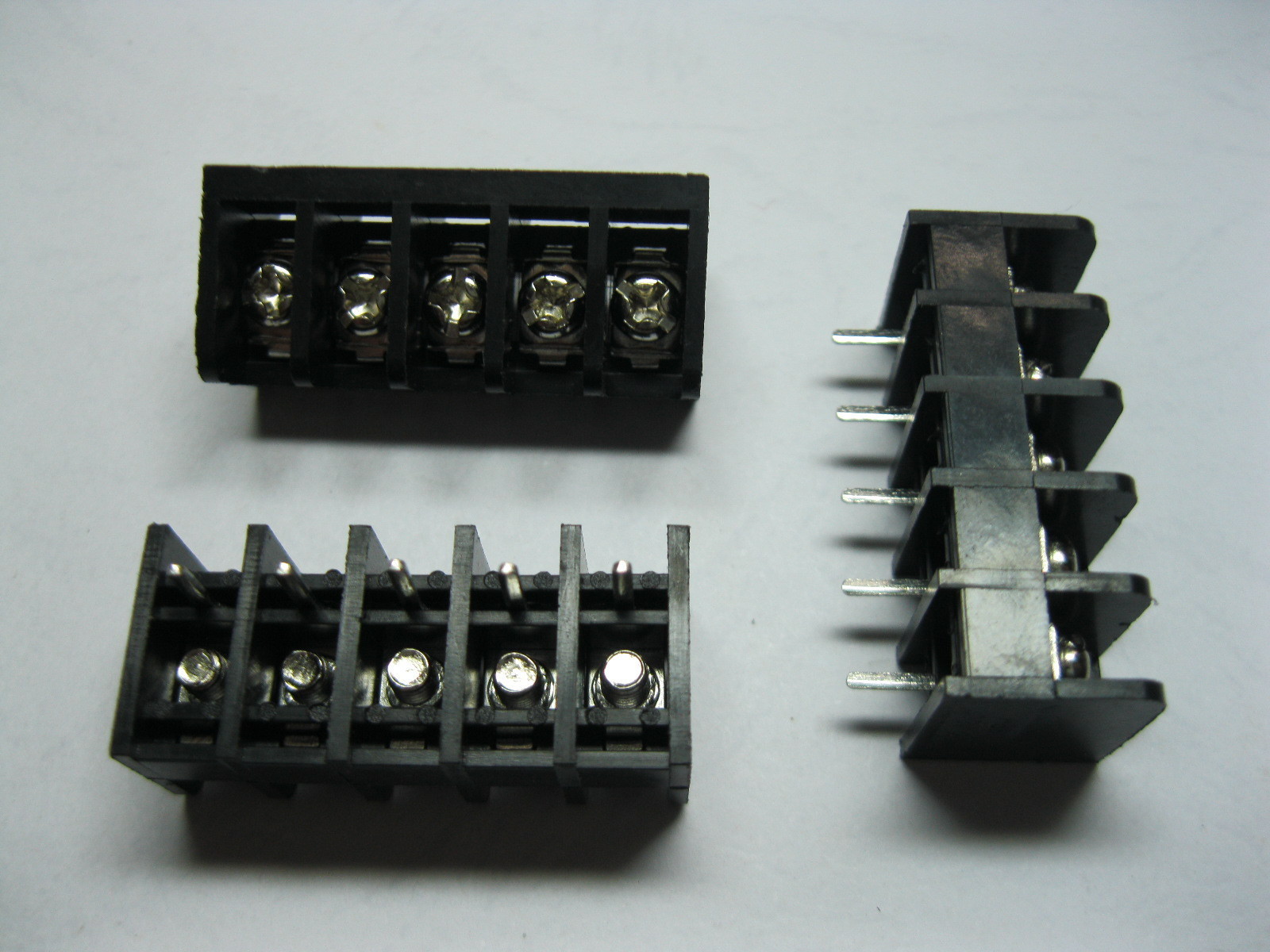 20 pcs Screw Terminal Block Connector 5 pin 6.35mm Barrier Type Black DC29B