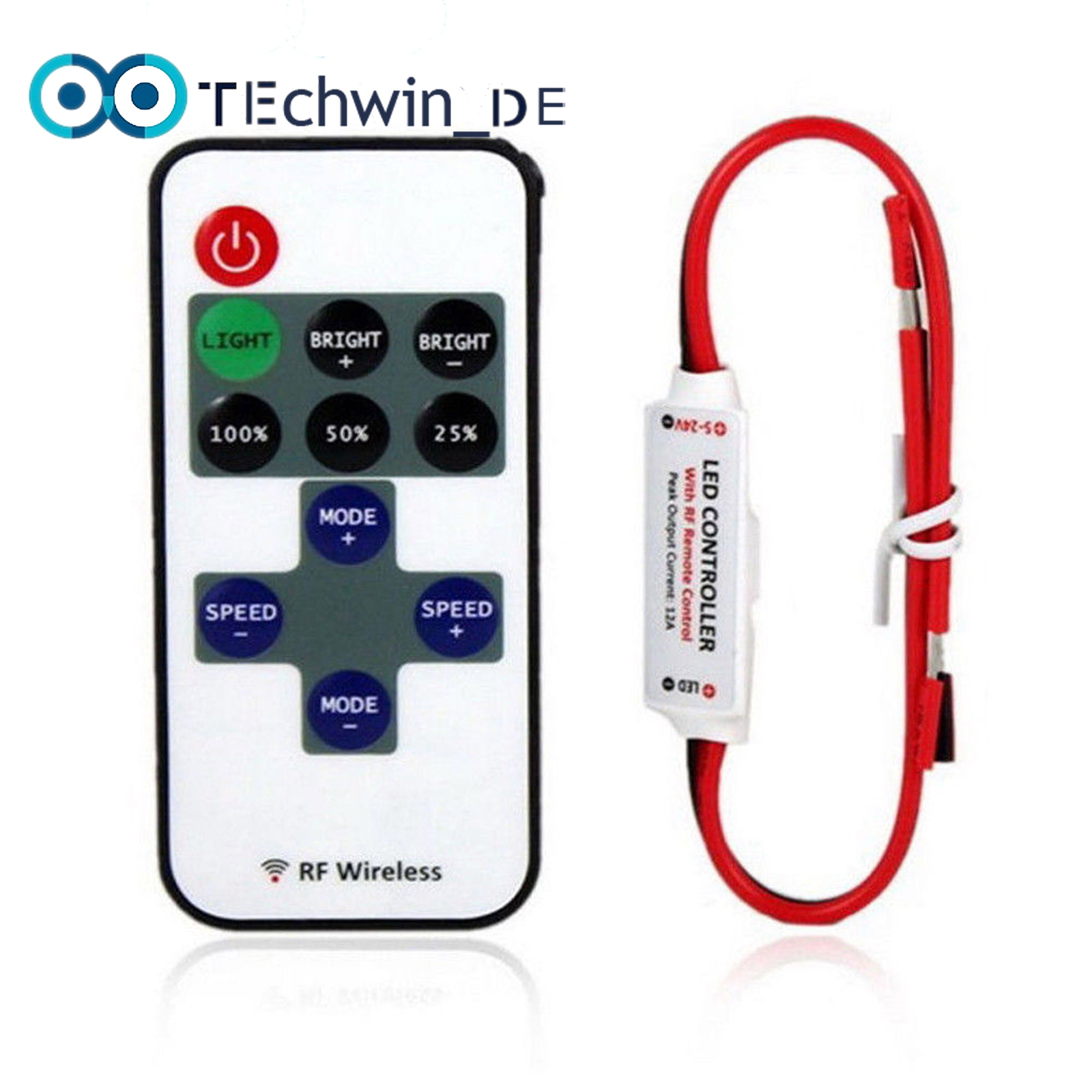 5V 12V 24V RF Wireless Remote Switch Controller Dimmer for Mini LED Strip Light