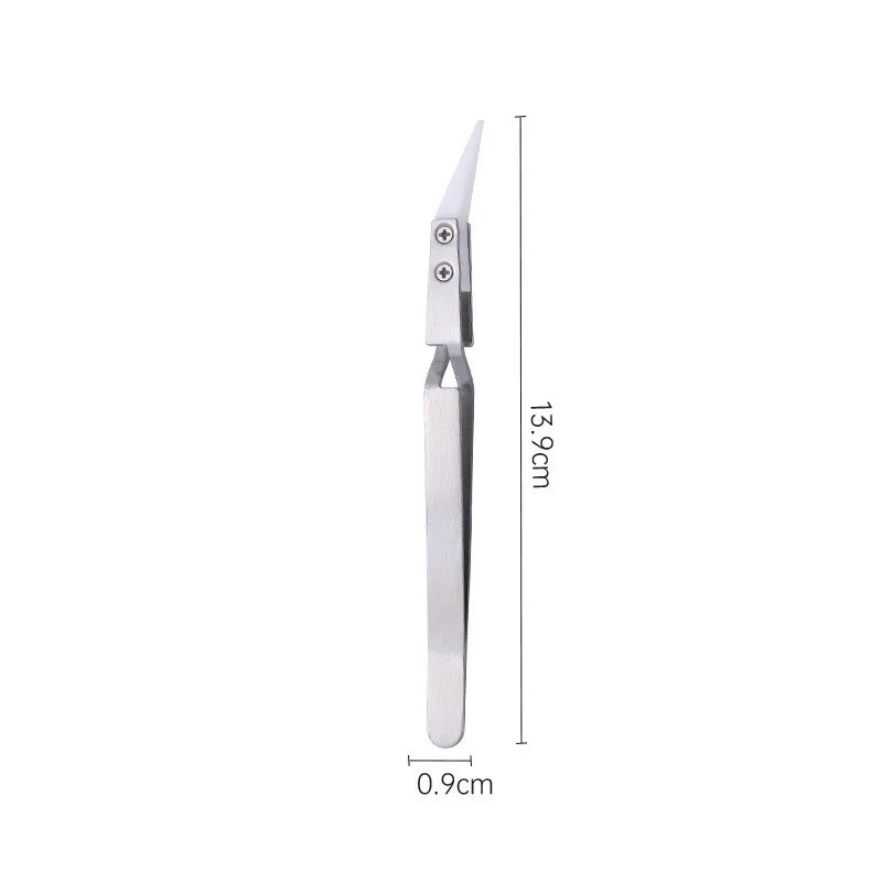Stainless Steel Ceramic Tweezers Heat Resistant Non Conductive Ceramic tip