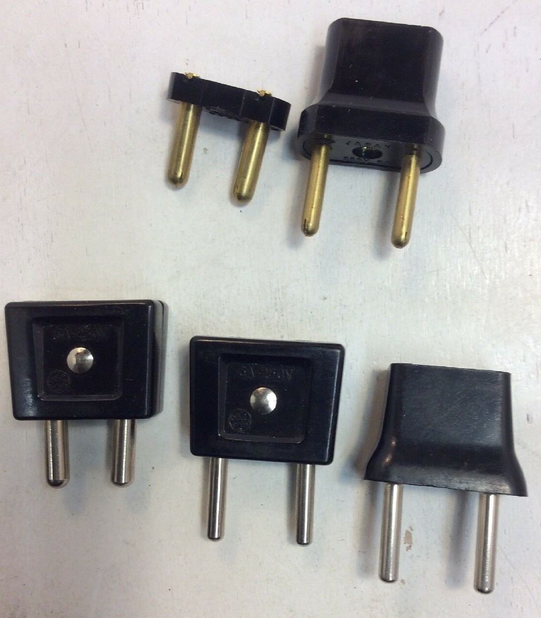 Vintage Lot Of UK European DC Plug Two Prong Adaptor Parts ElectronicsRecycled