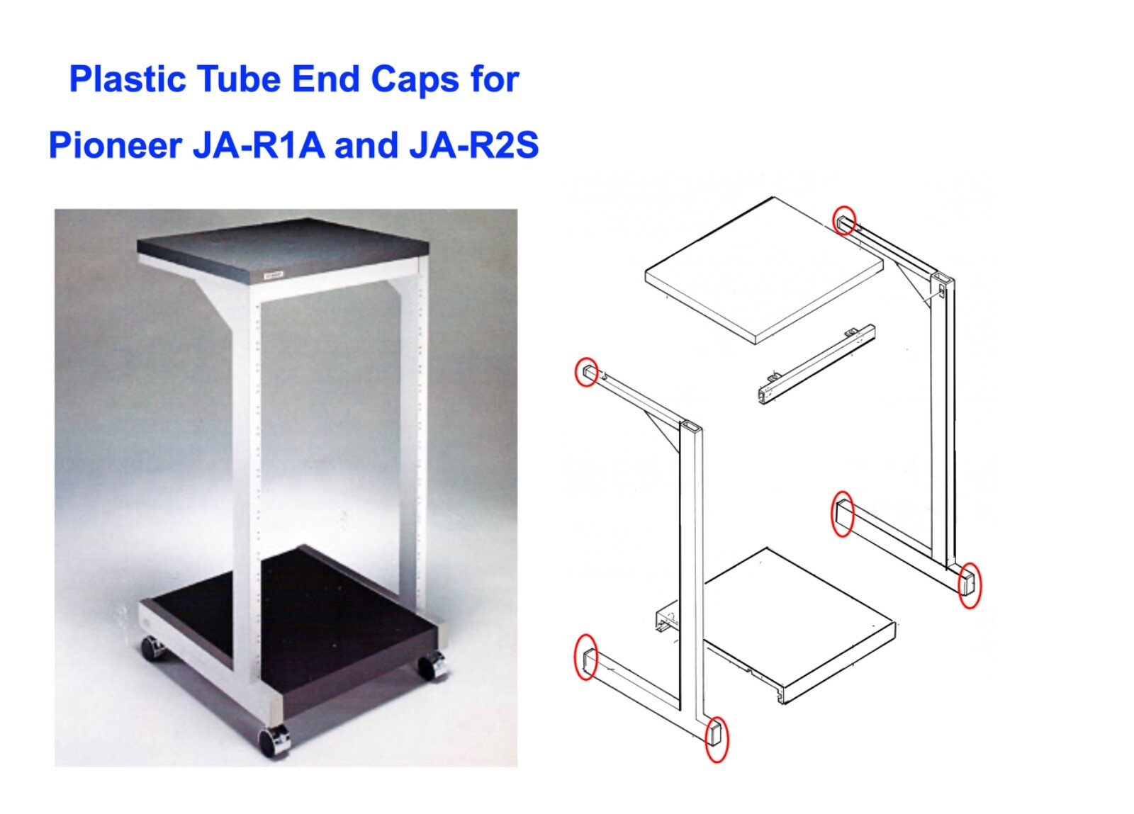 Assembly Hardware for Pioneer JA-R1A JA-R2S Racks: Screws, End Caps Round Clamps