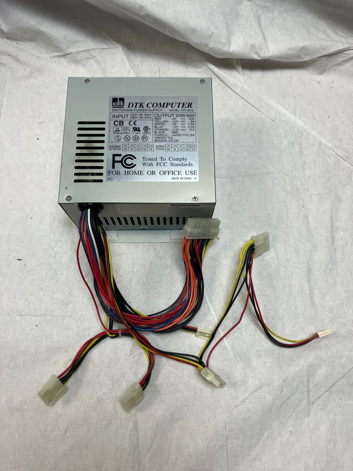 DTK COMPUTER PTP-3018 SWITCHING POWER SUPPLY 300 W