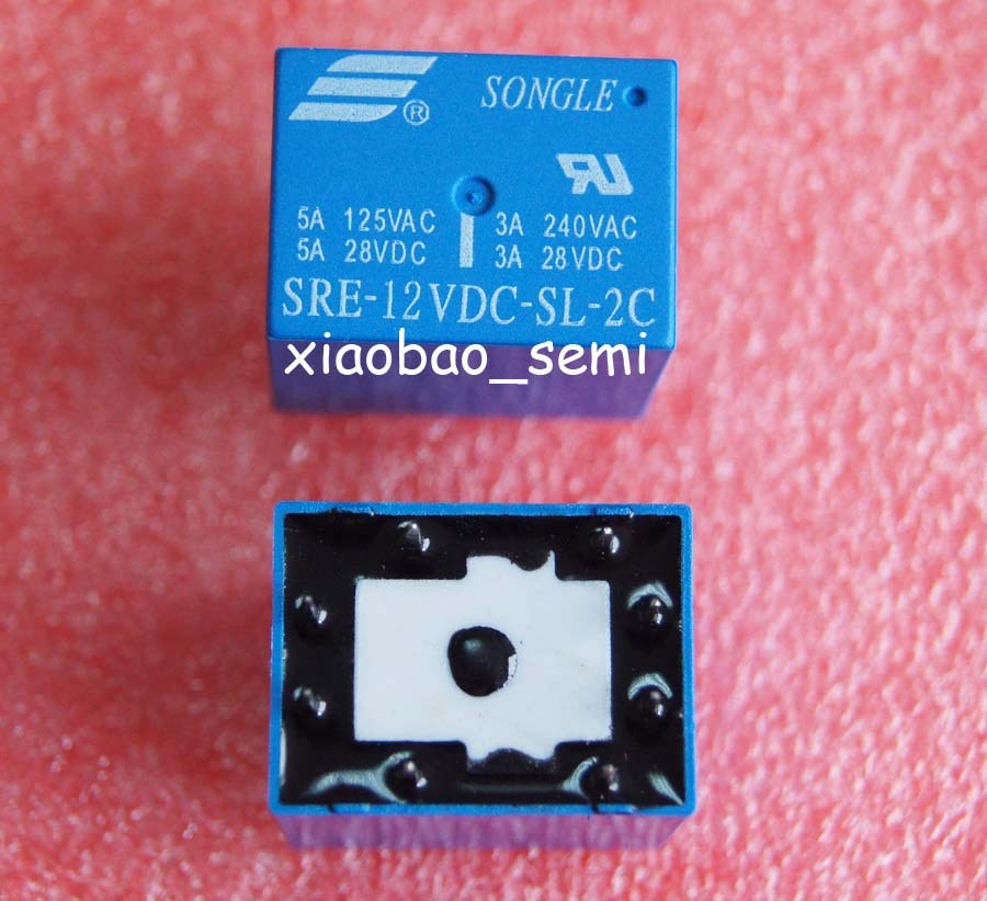 10PCS SRE-12VDC-SL-2C 12VDC ORIGINAL SONGLE Relay 8PIN