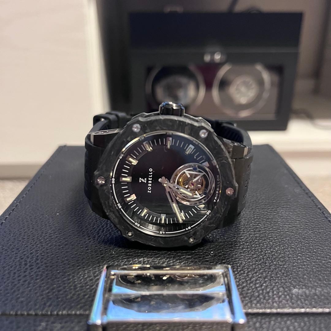 ZORBELLO Wristwatch TOURBILLON Automatic w/box for men Waterproof 100m black