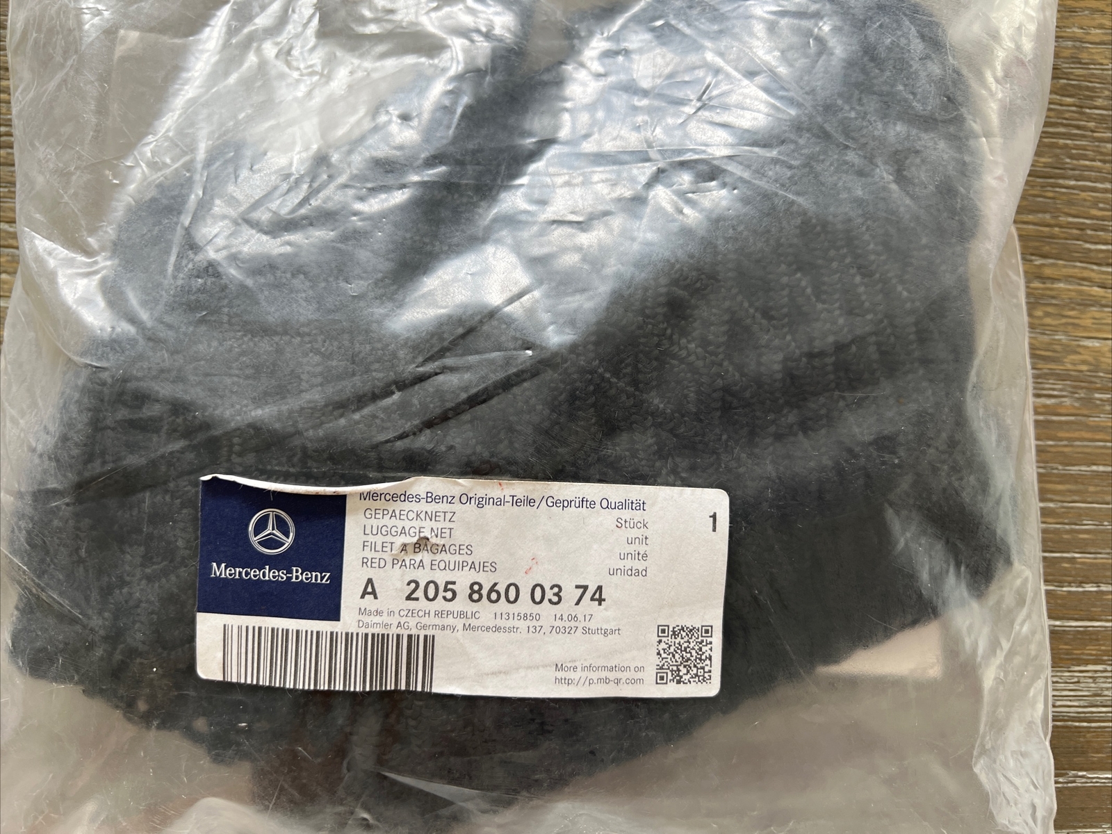 Mercedes-Benz OEM Rear Trunk Cargo Luggage Net Black A2058600374 W205 C-Class