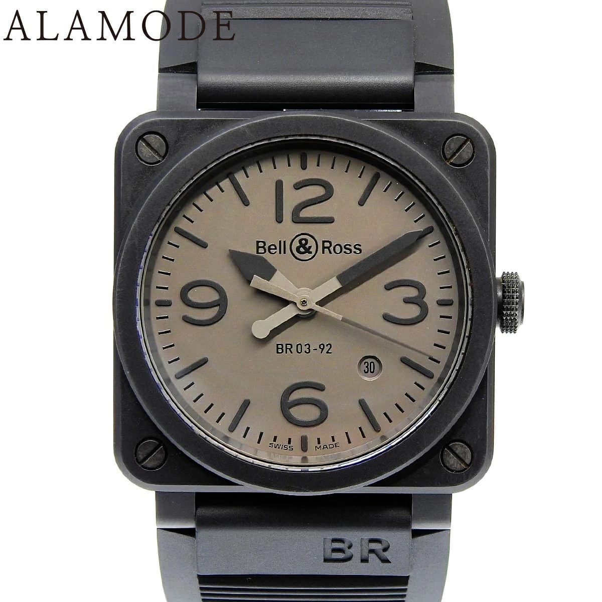 Bell & Ross BR03-92 CE Command Gray Dial Automatic Ceramic Square Watch