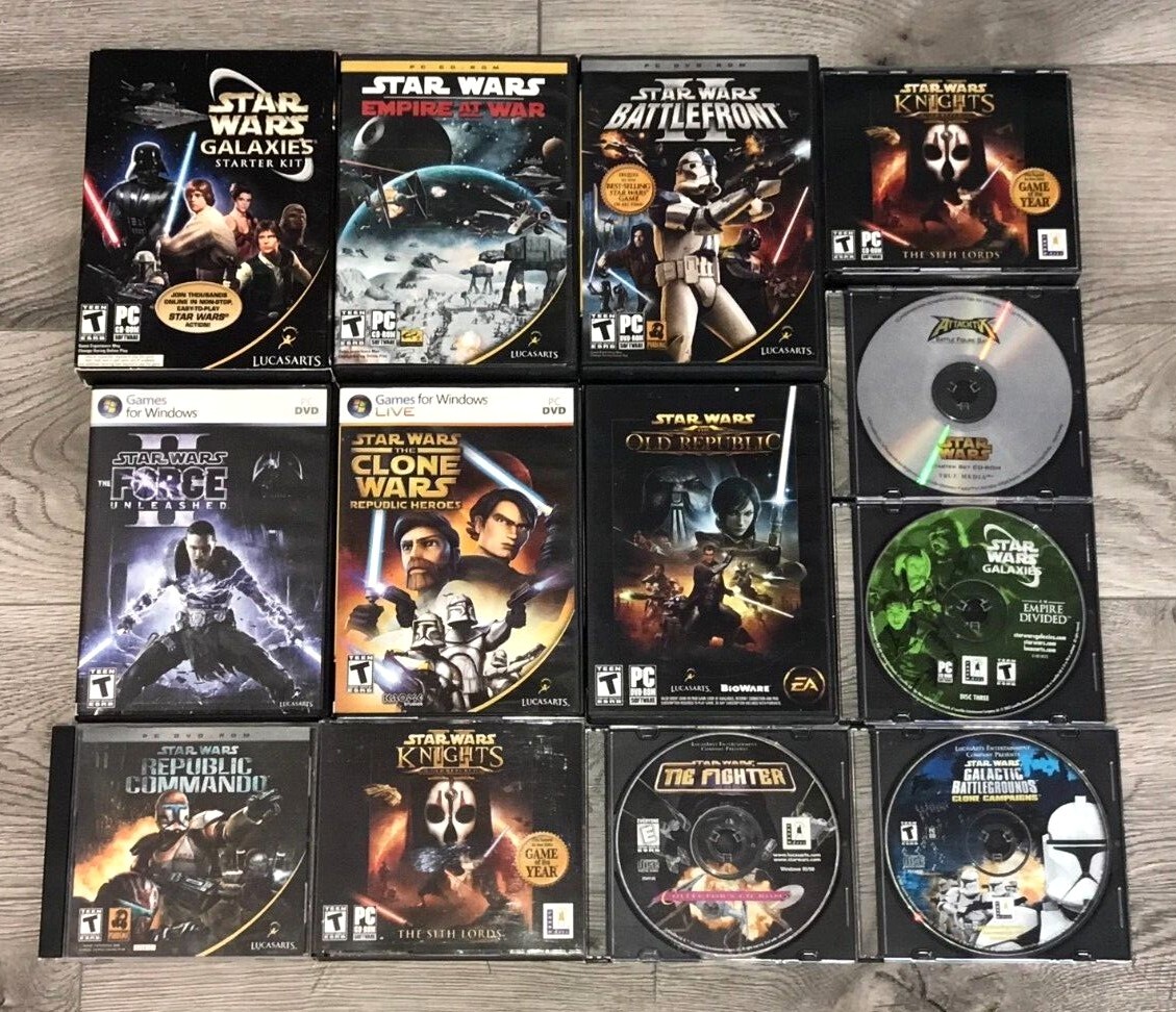 Star Wars PC CD Rom Computer Games Pick & Choose Fun Complete Updated 4/19/23