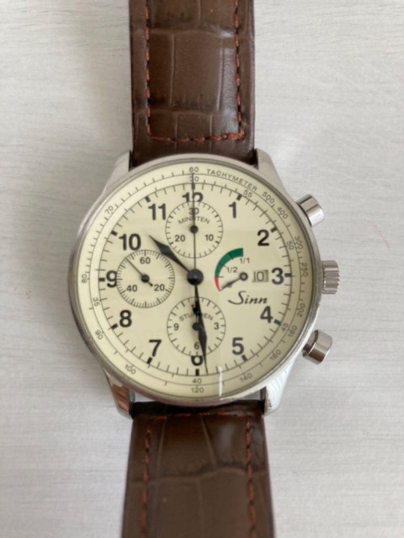 Sinn Watch 956 Leather Band Chronograph Men’s Auth Rare
