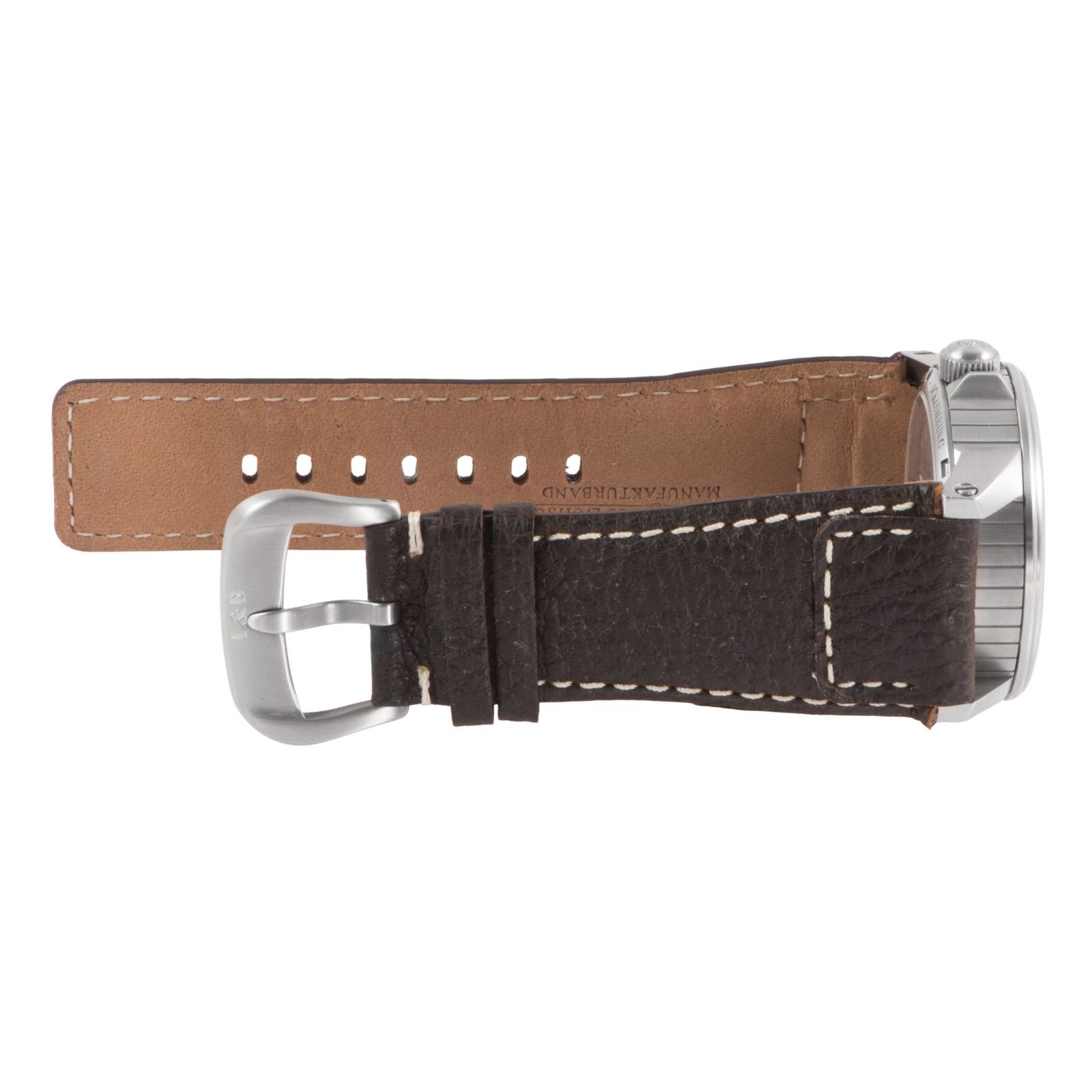 SCHAUBURG WATCH Traveler 81 Stainless Steel Silver Dial 42mm Original Strap