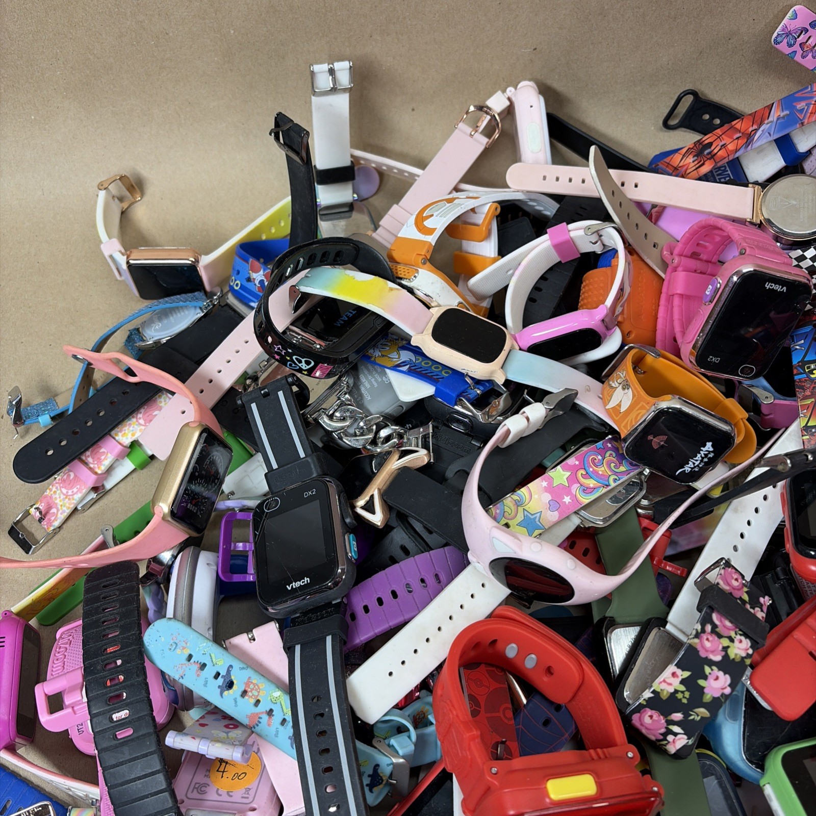Lot of 200 Kids Smart Watches Assorted Lot vTech, Accutime, iTech, UNTESTED