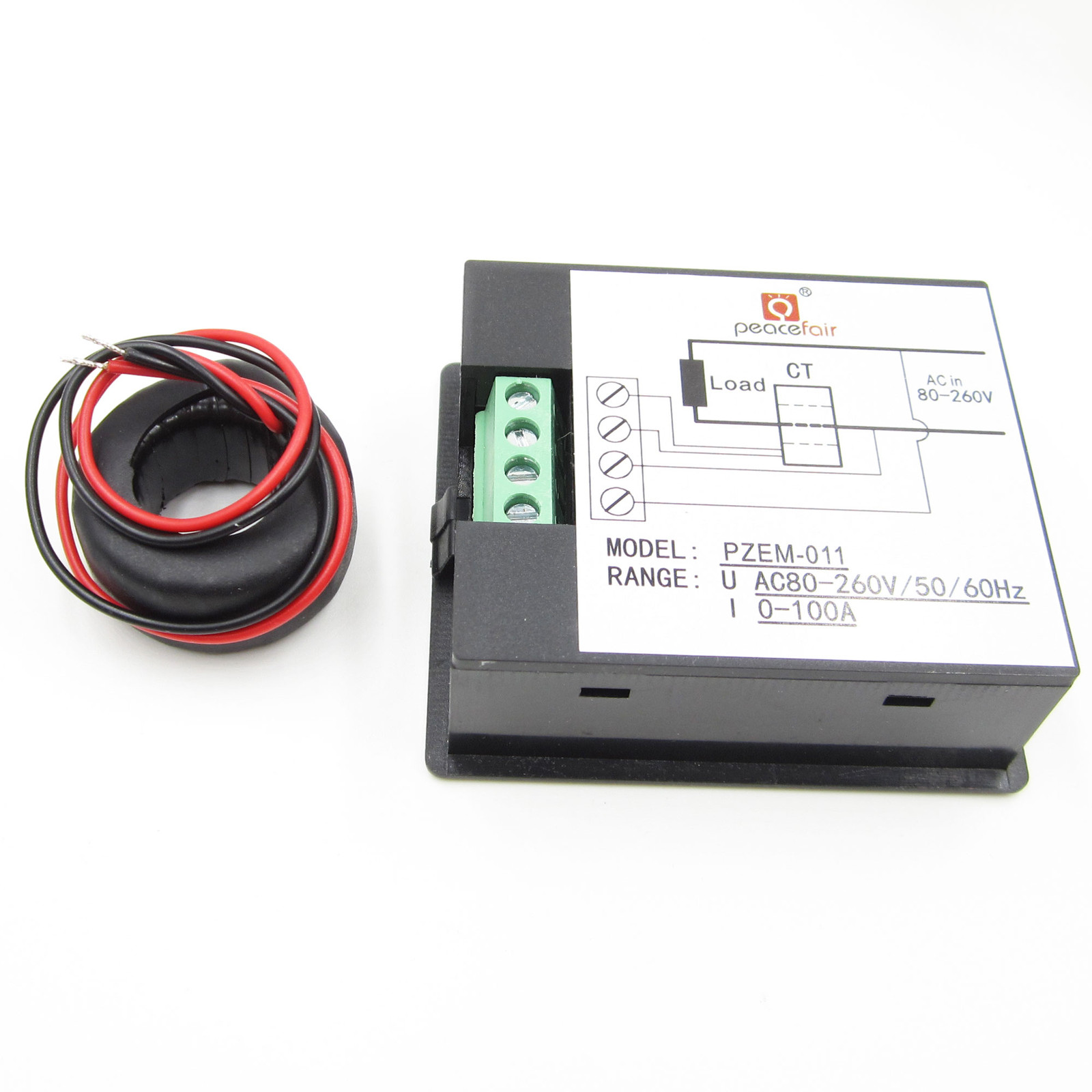 100A AC 260V Digital LCD Panel Voltage Meter Power Energy Ammeter Voltmeter
