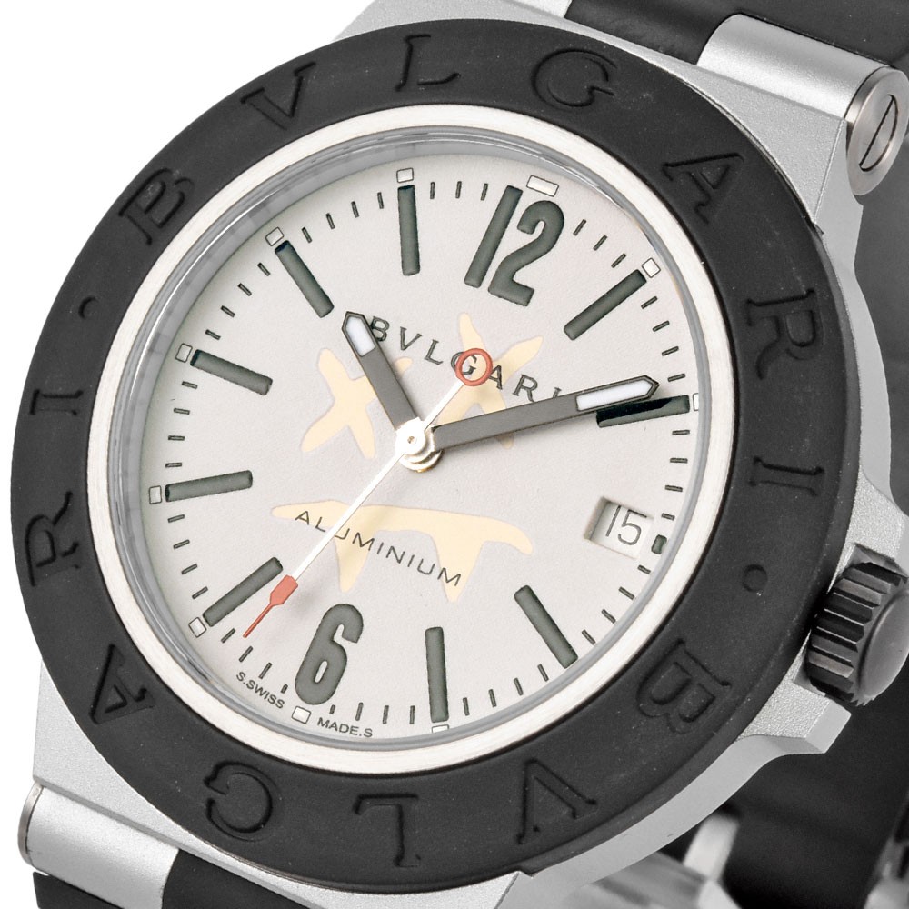 BVLGARI BB40AT Aluminum Steve Aoki Limited Edition Automatic Watch White Dial