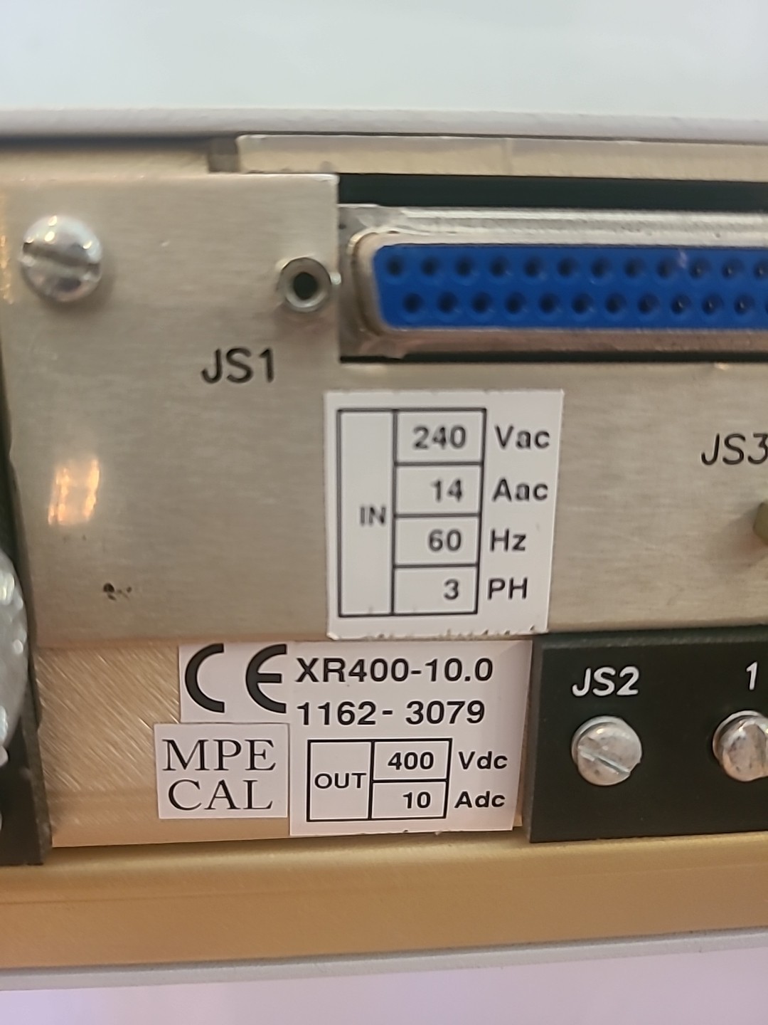 Magna-Power XR400-10 400v DC 10A Vin=240V AC 14A 3phase