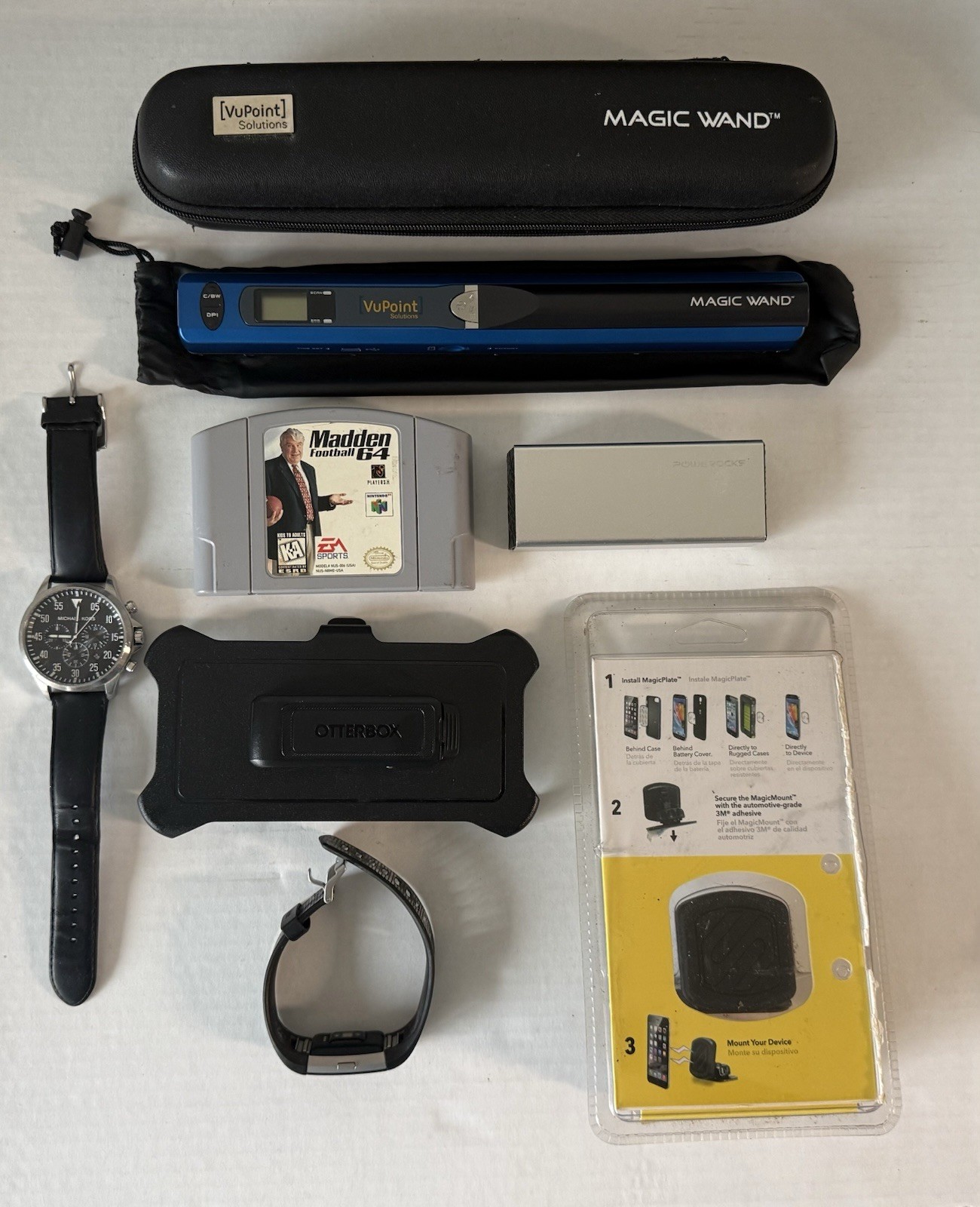 Junk Drawer Lot Electronics Cables Watch Scanner Radio Playing Cards Parts