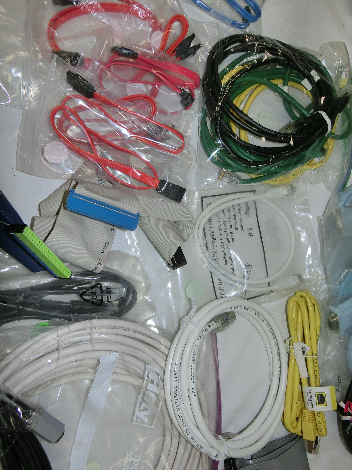Pile of Cables of Many Types: Computer, Video, Audio, Network, Serial, USB, More