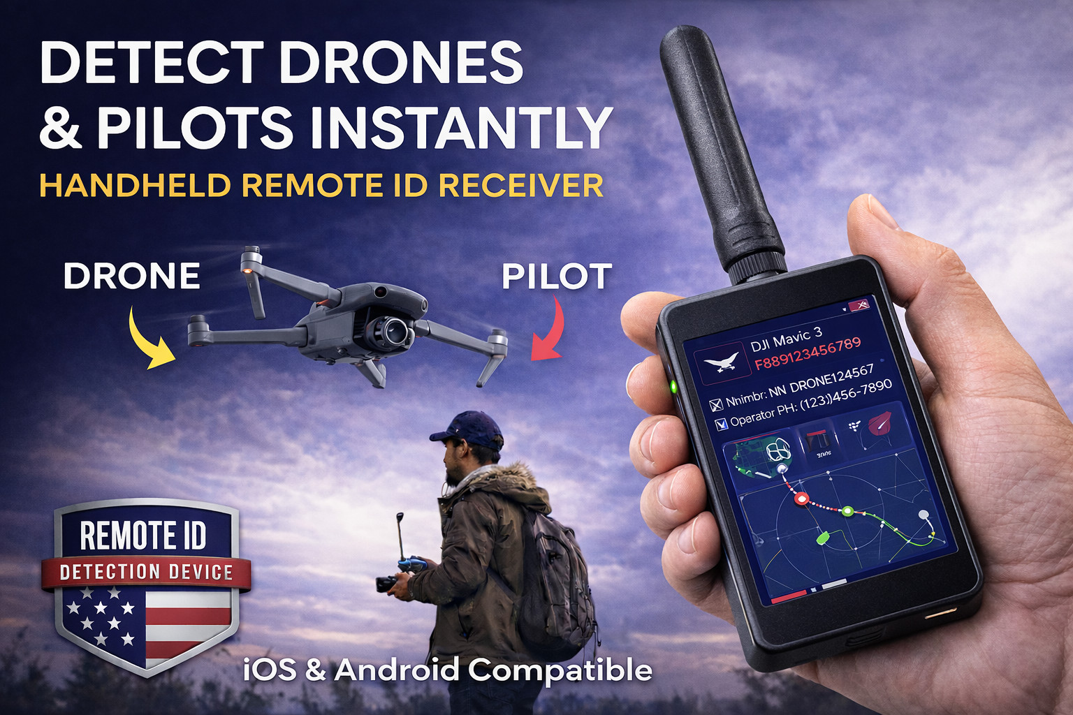 Drone Tracker Kit – Handheld UAV Detection & Pilot Finder Tool