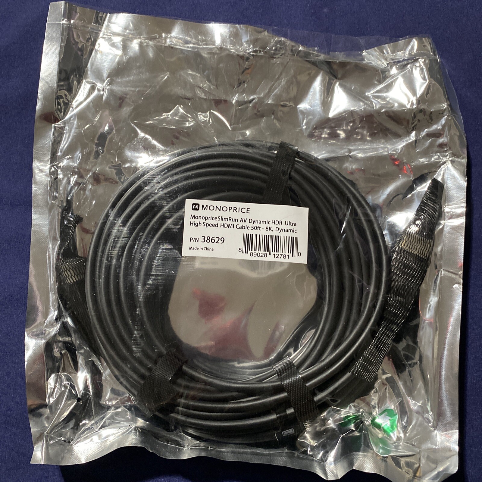 Monoprice Ultra High Speed HDMI Cable – 50 Feet – Black, 8K@ – Slimrun AV Series
