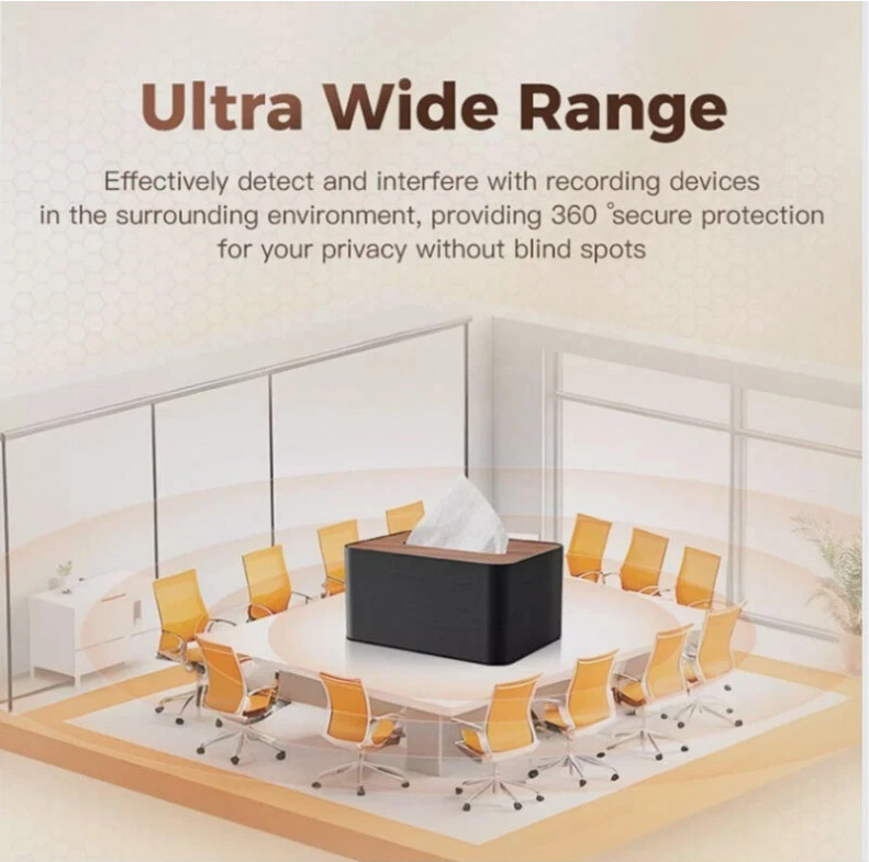 Anti-recording Tissue box interference shielding prevent eavesdropping device US