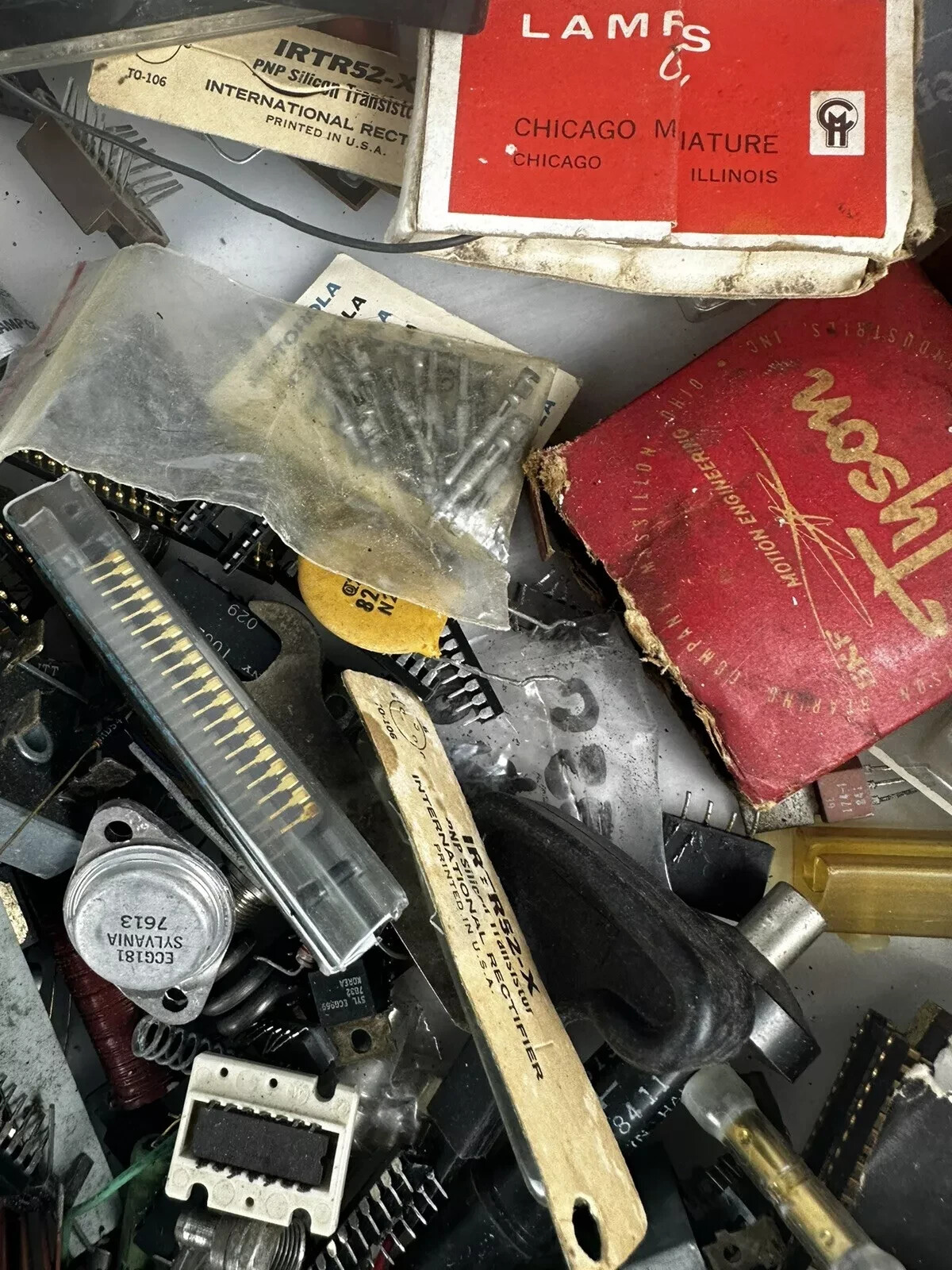 Huge Lot Of Transformers, Capacitors, Semiconductors, Transistors, IC chips, Etc