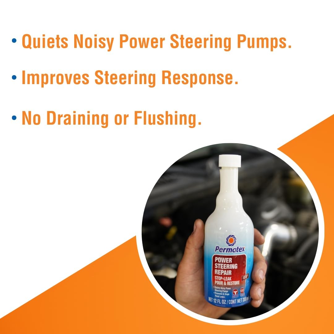 Permatex 30303 Power Steering – Stop Leak, 12 fl oz, Effectively Stops Power Ste