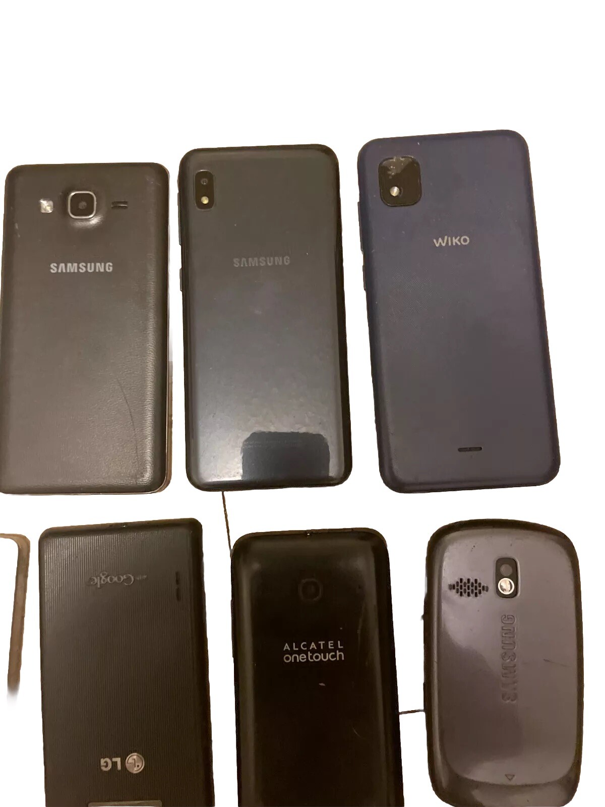 Mixed Brand & Model Samsung LG Wiko Alcatel UMX Lot Of 10 Old Cellphones Black