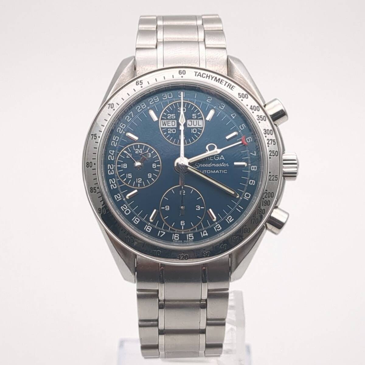 OMEGA Speedmaster Day-Date Triple Calendar Watch SS Auto Navy Dial 3523.80 Mens