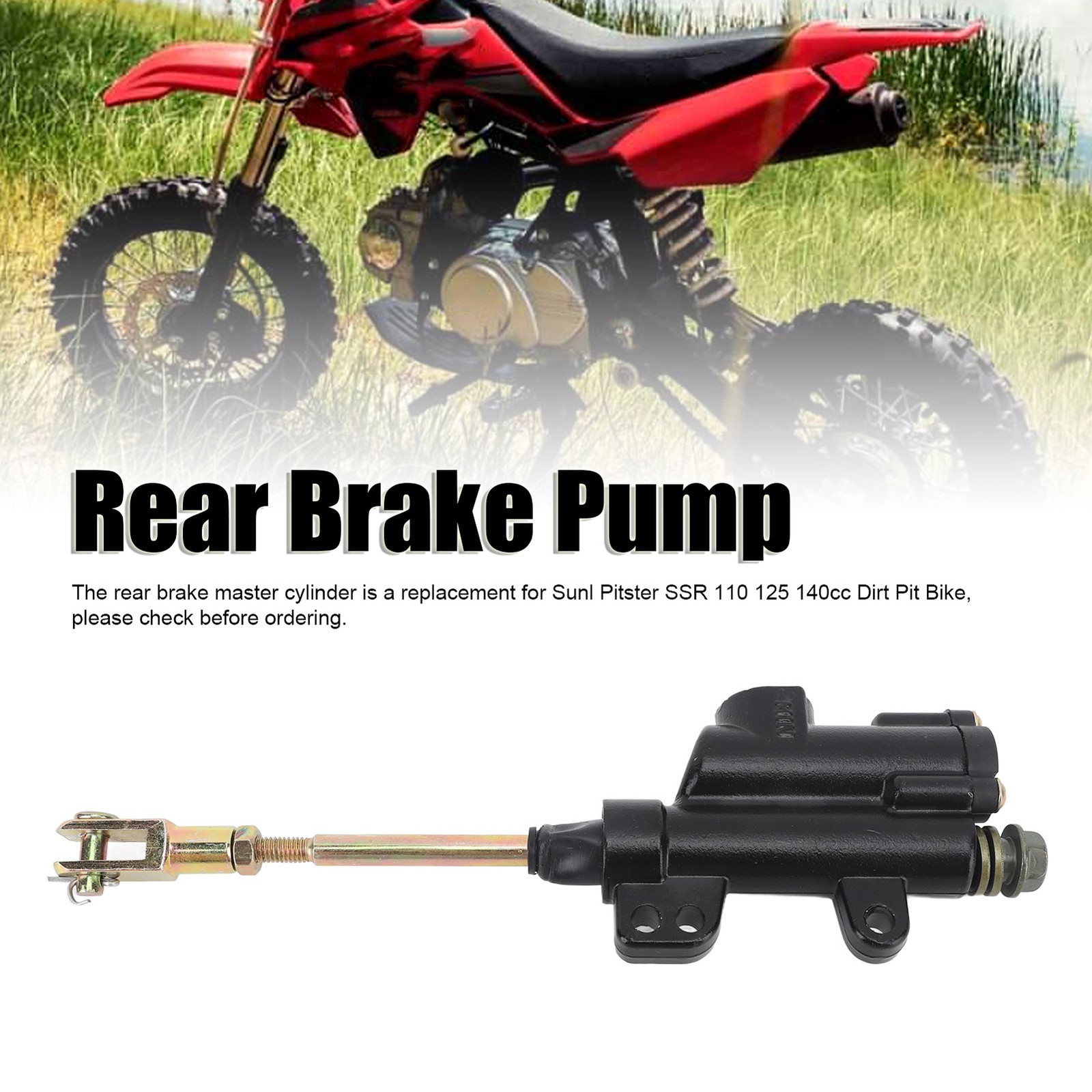 Rear Brake Master Cylinder Pump Durable Reliable Control For Sunl Pit Bike SSAK