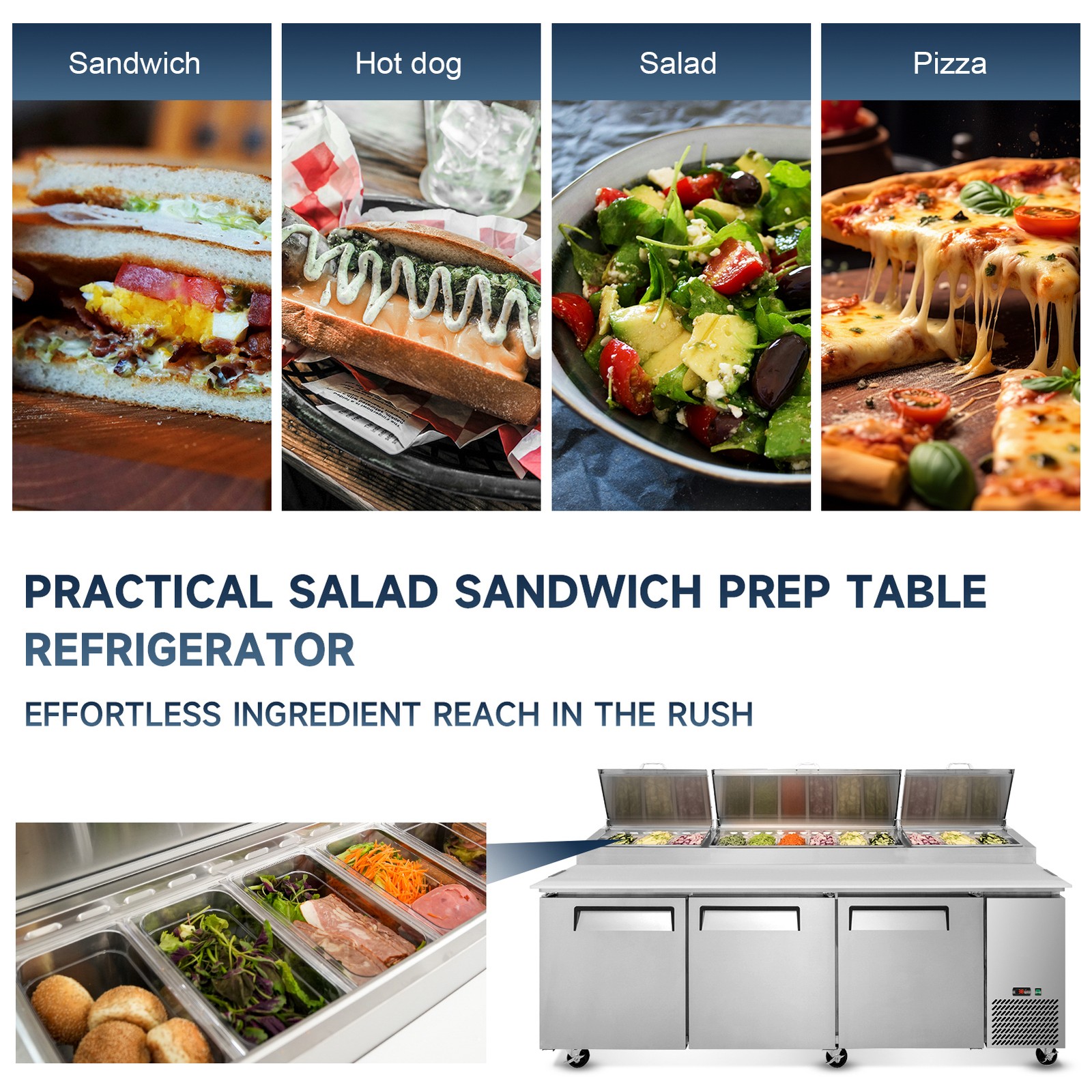 Carel Digital Temperature Controller Refrigerated Pizza Prep Table