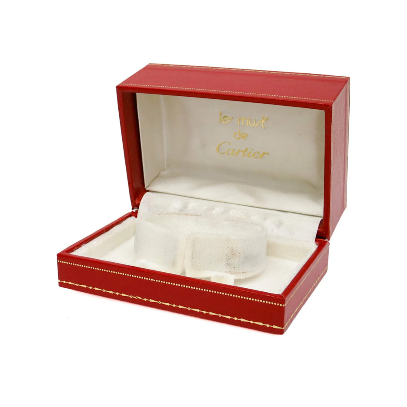 Cartier Tank Vermeil Gold Plated Leather Hand Winding Ladies Watch Square Dial