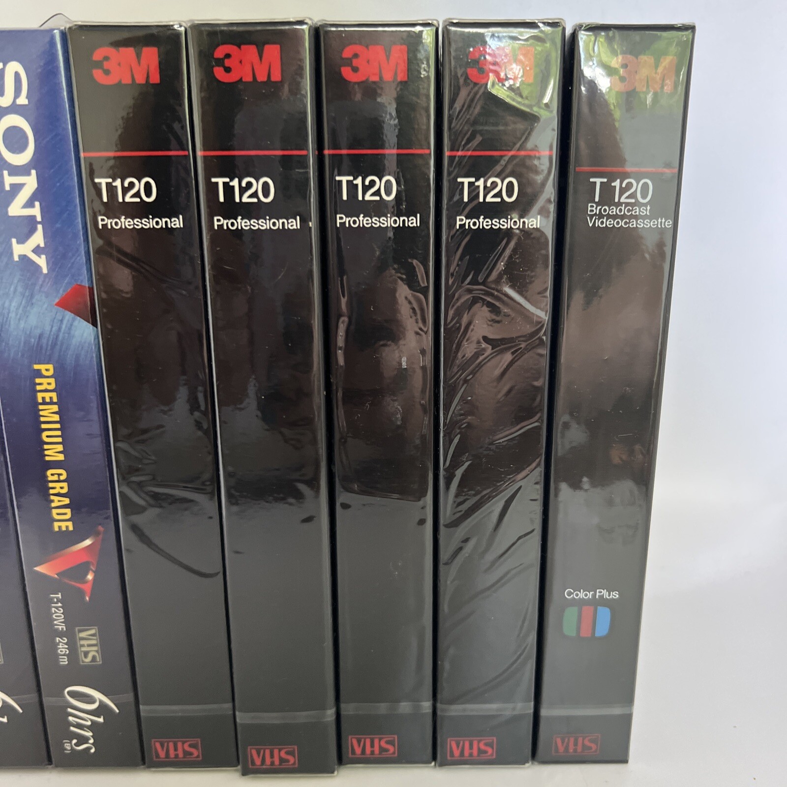 4 Sony Premium, 4 T120 Professional 3M, 1 3M Broadcast 9 VHS Video Cassette Tape