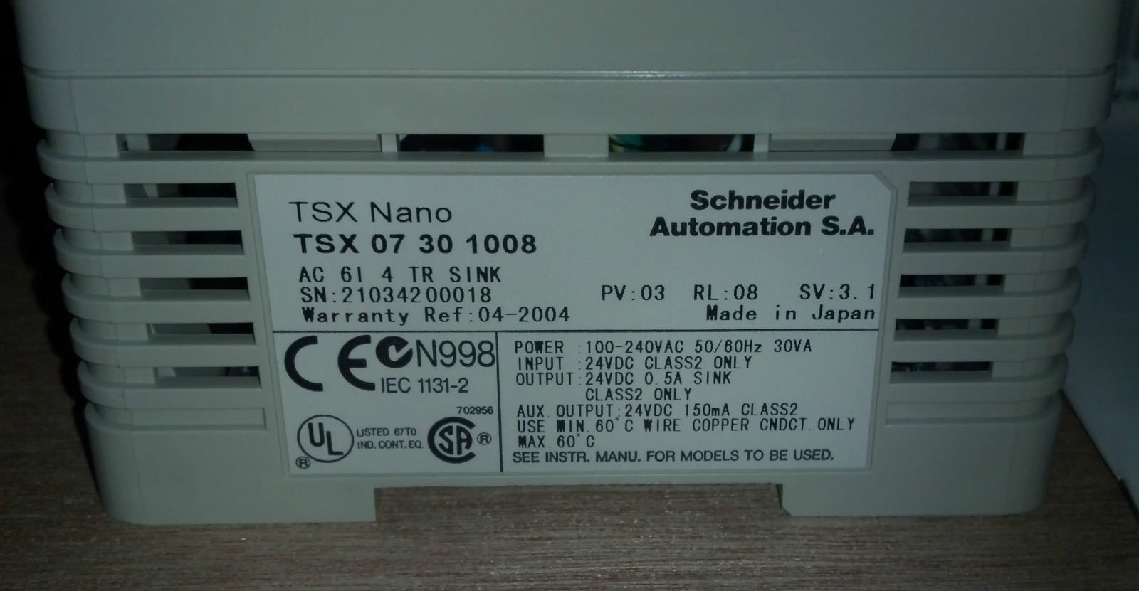 TSX07301008 Schneider Automation S.A TSX-07-30-1008 / New in Original Packing