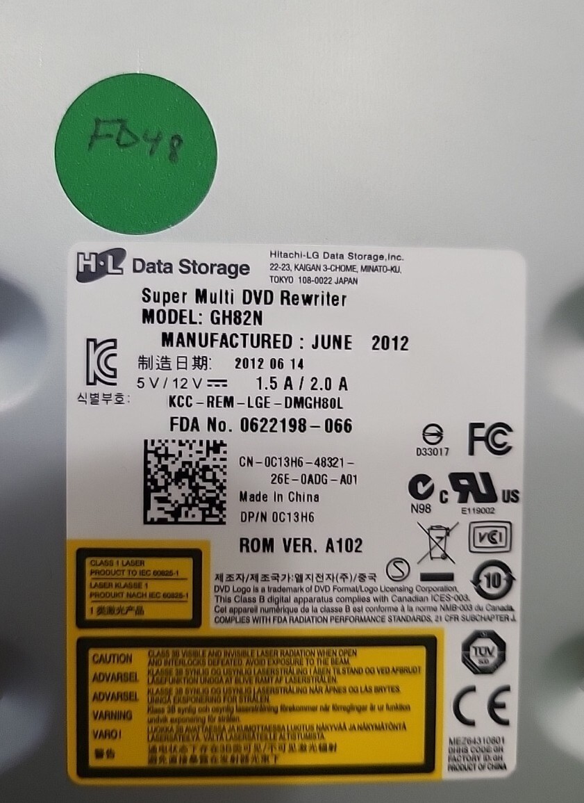 Dell HL GH82N DVD-RW Rewritable SATA Optical Drive 0C13H6