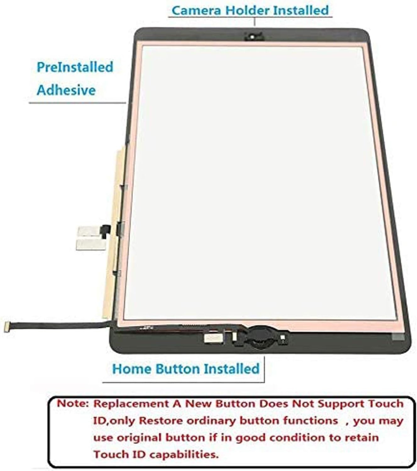 para iPad 7 7th/8 8th Gen Reemplazo de pantalla Digitalizador 2019/2020 10.2