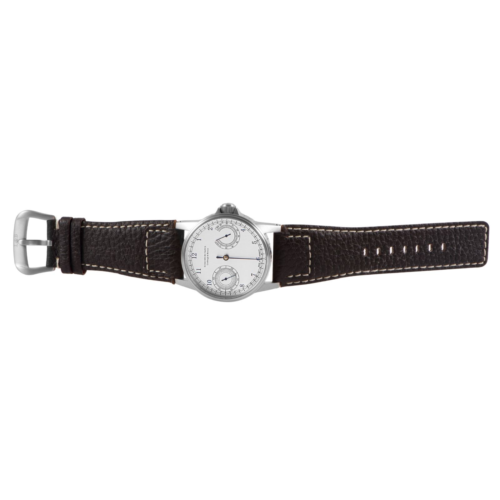 SCHAUBURG WATCH Traveler 81 Stainless Steel Silver Dial 42mm Original Strap