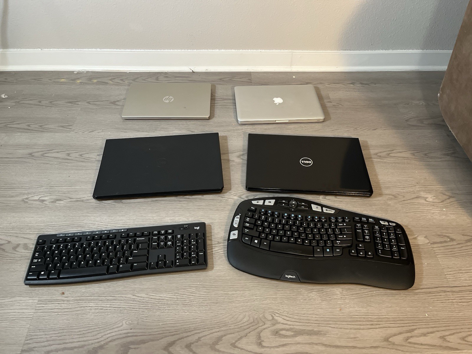Laptop Lot Dell HP Apple MacBook Pro + Logitech Keyboards FOR PARTS Repair