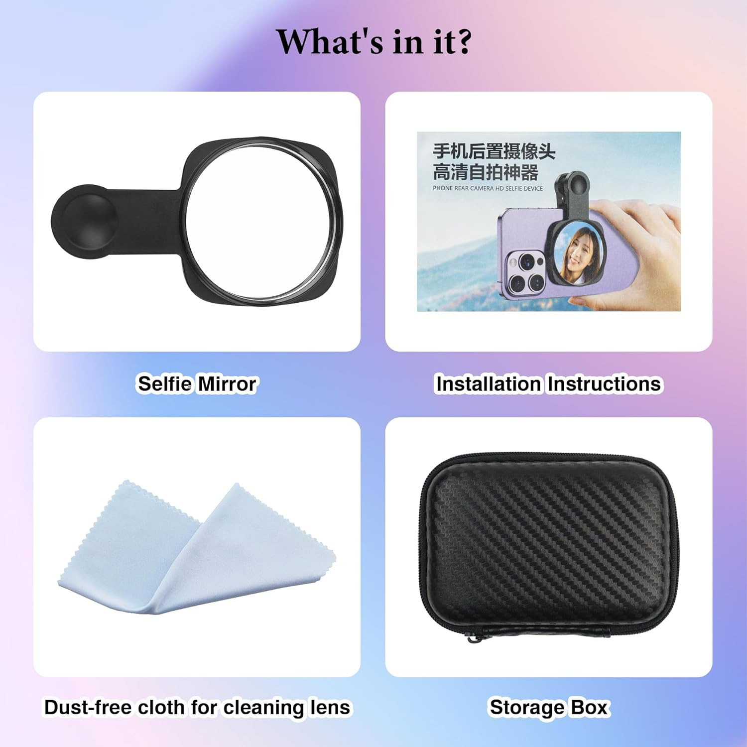 Phone Rear Camera Selfie Mirror – See How You Look in the Back Camera – for High