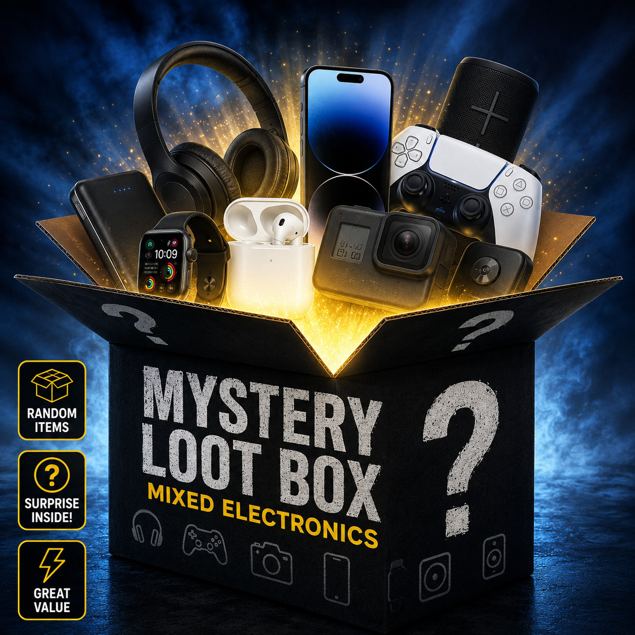 Mystery Electronics and Accessories Liquidation Loot Box – 5 Items