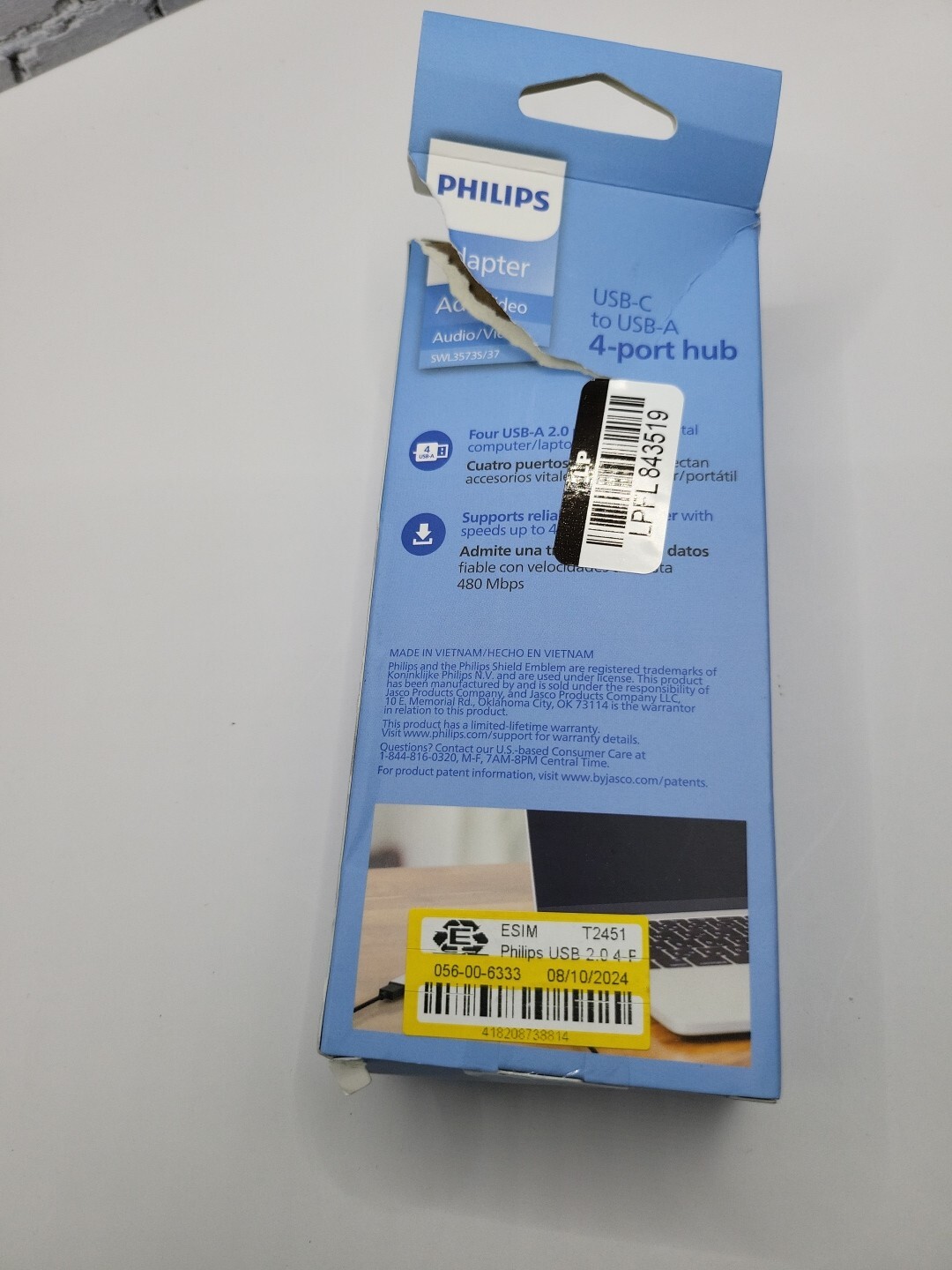 PHILIPS USB-C to USB Hub, 4 USB 2.0 Ports, 480 Mbps Data Transfer Speed, USB Mu