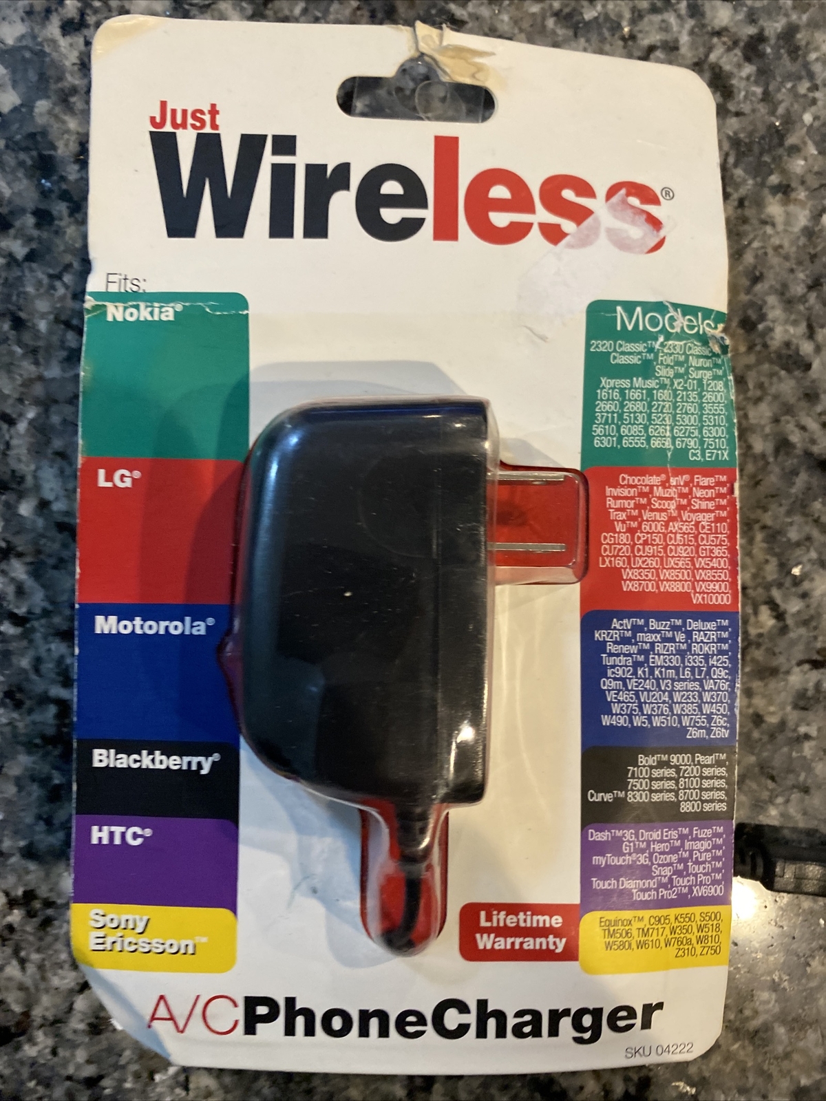 Just Wireless A/C Phone Charger – Black Fits Nokia LG Motorola Blackberry HTC
