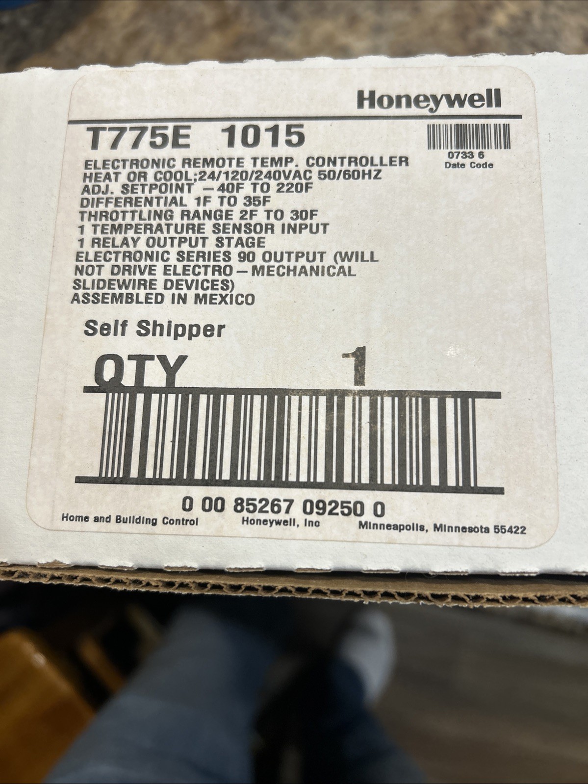 honeywell t775E 1015 remote temp controller