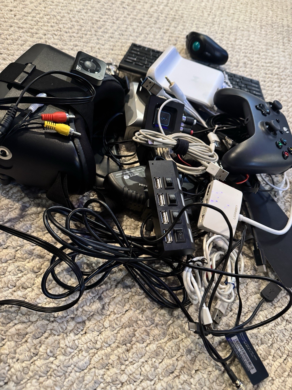 Large Lot Of Misc. Electronics, Keyboard,Xbox Controller, Hidden CameraBluetooth