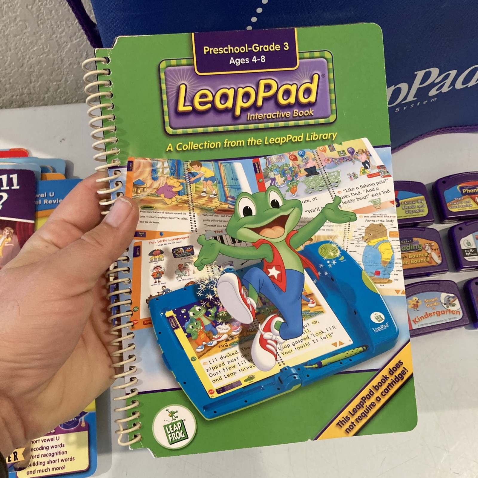 UNTESTED For Parts 2001 Leap Pad Learning System Binder Games Books Phonics Read