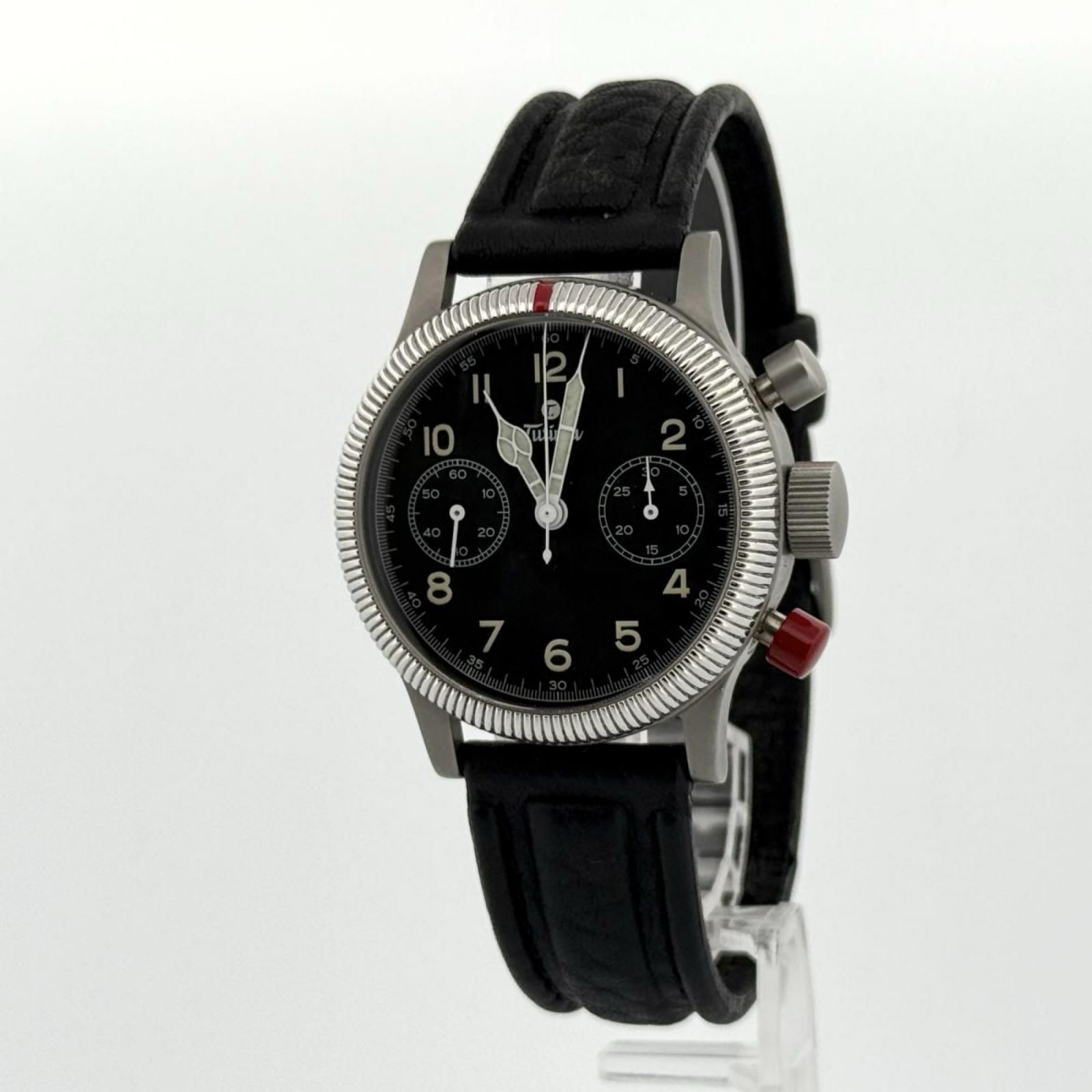 TUTIMA Flieger Chronograph 783-01 Hand-wound Mens Watch Black Dial Auth Boxed