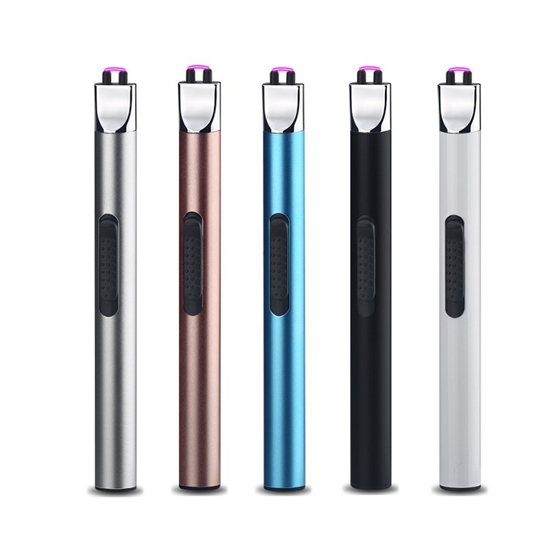 USB Rechargeable Arc Electric Candle Lighter Silver Pink